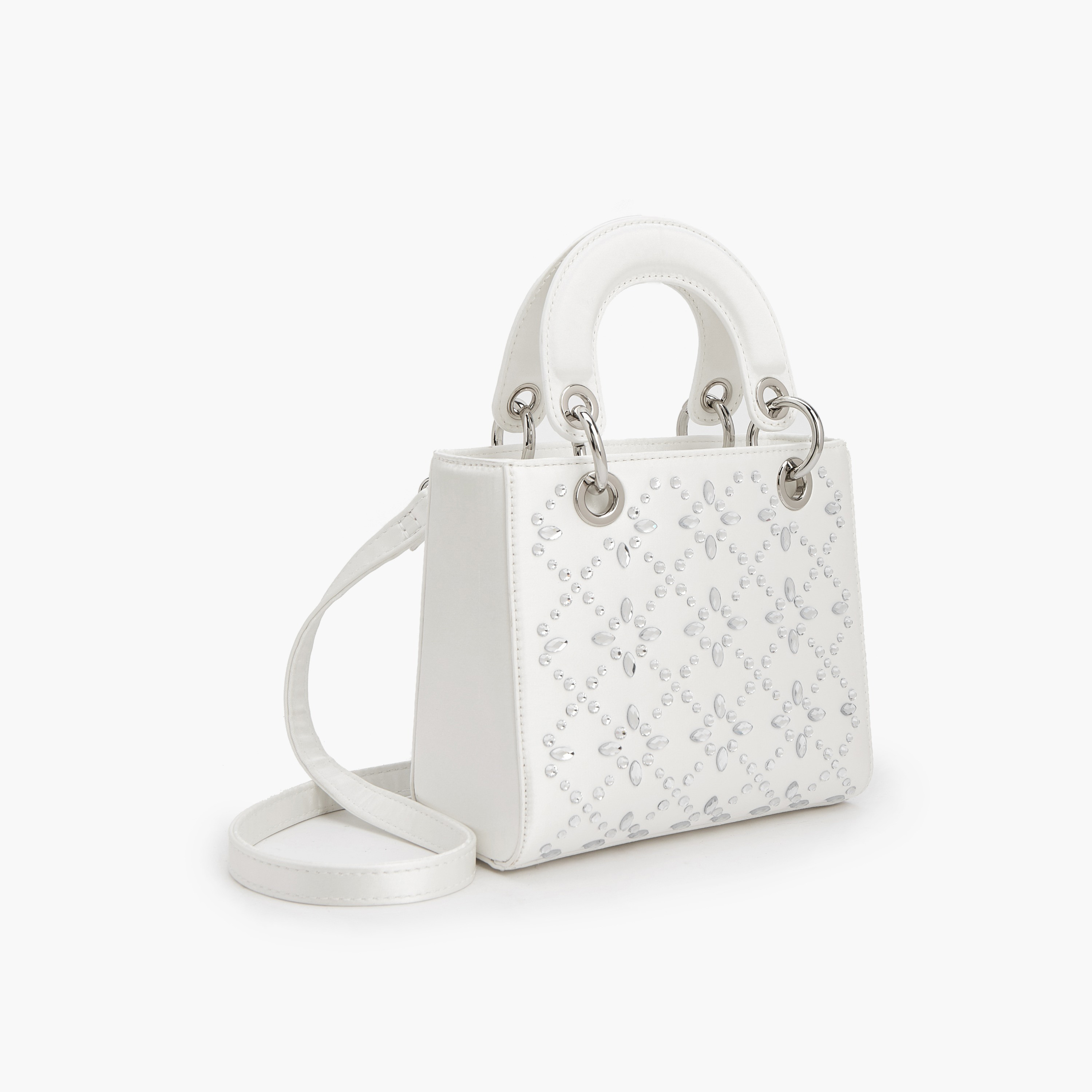 Floral Bella Embellished Satchel Bag with Detachable Strap-women-bagsandwallets-handbags-image-4
