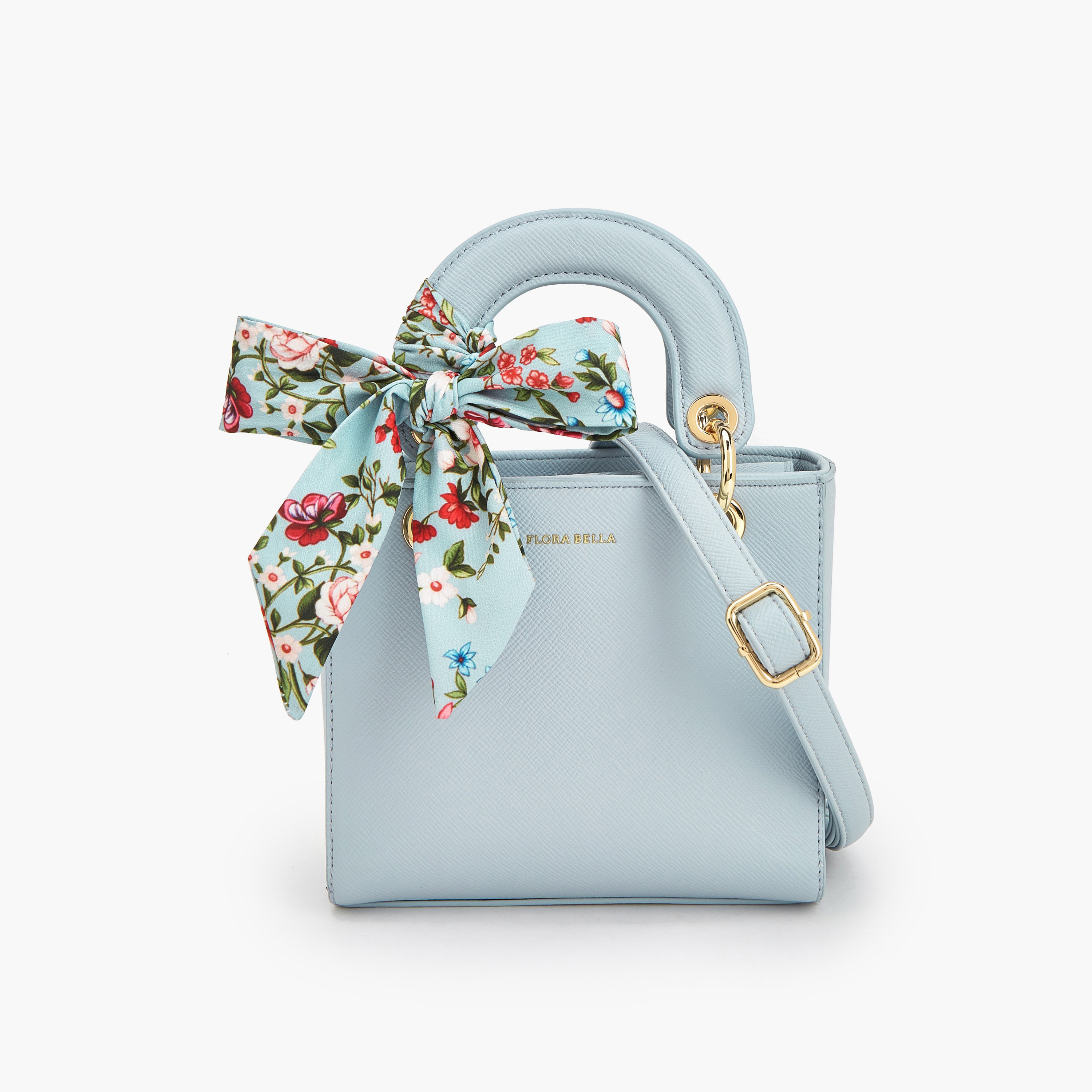 شنطة ساتشيل بارزة الملمس بوشاح بطبعات من فلورا بيلا-women-bagsandwallets-handbags-image-1