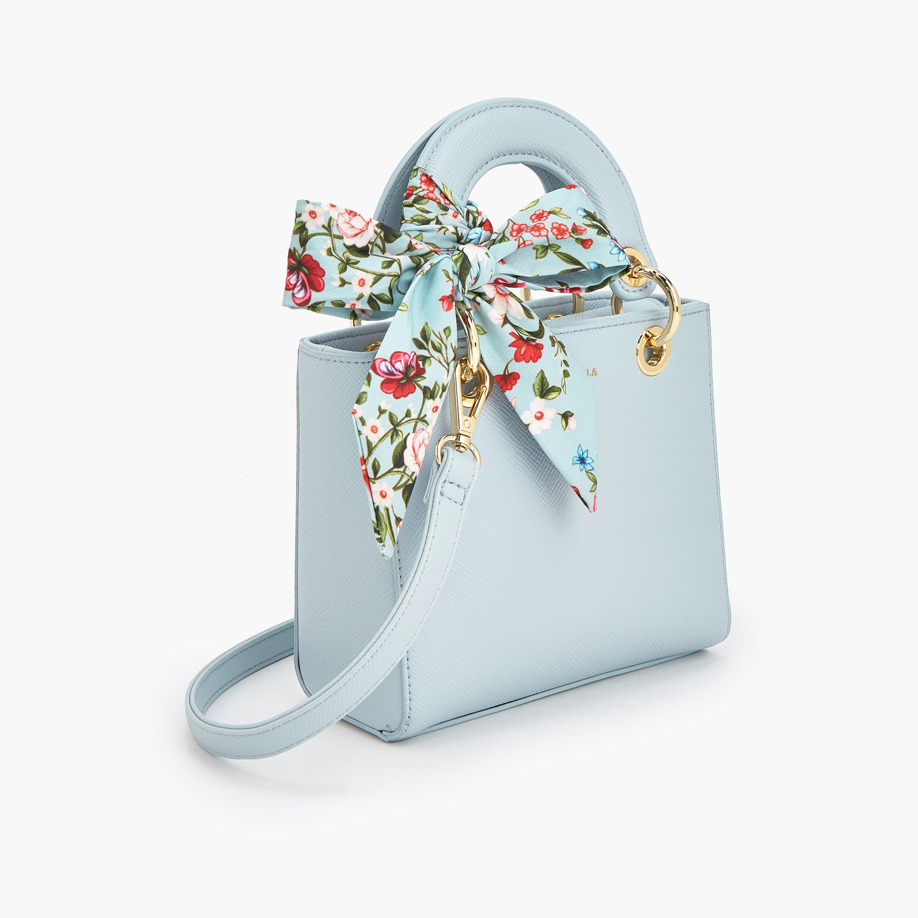 شنطة ساتشيل بارزة الملمس بوشاح بطبعات من فلورا بيلا-women-bagsandwallets-handbags-image-5