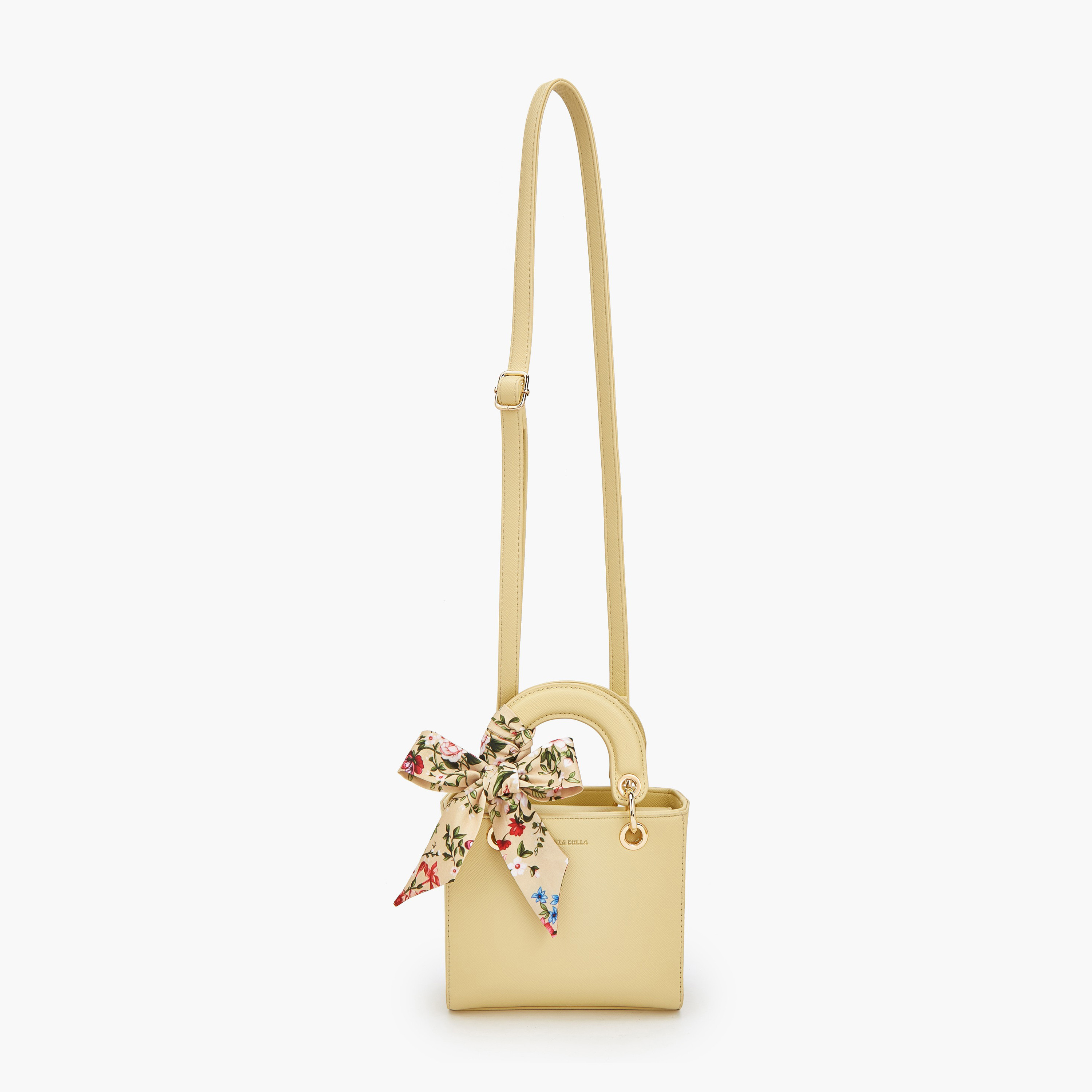 Flora Bella Textured Satchel Bag with Printed Scarf Accent-women-bagsandwallets-handbags-image-3