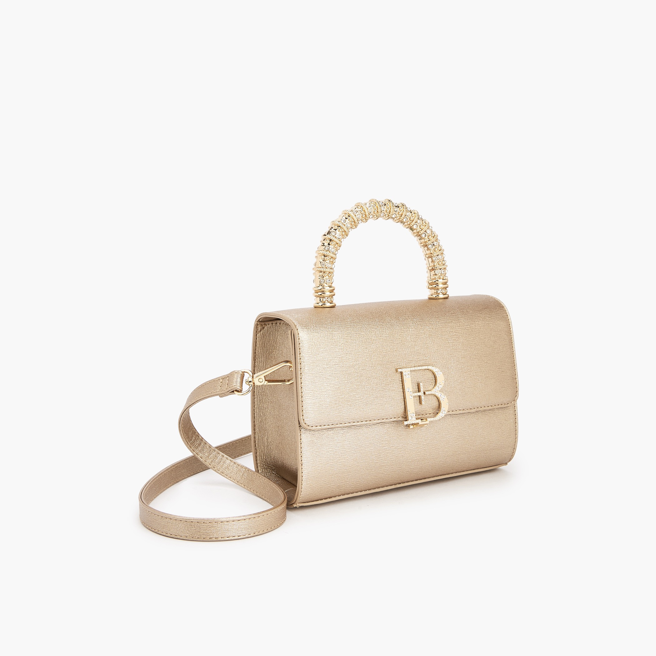 Floral Bella Logo Embellished Satchel Bag with Detachable Strap-women-bagsandwallets-handbags-image-5