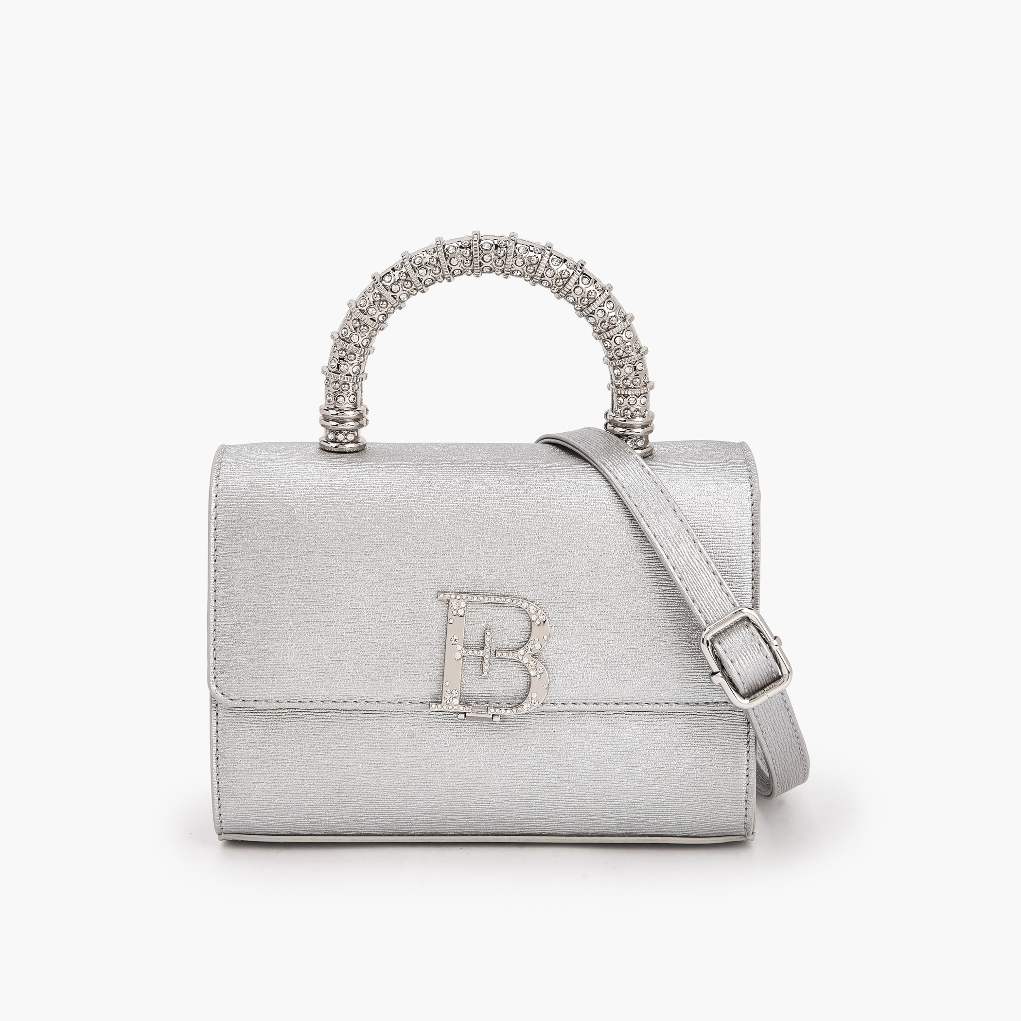 Floral Bella Logo Embellished Satchel Bag with Detachable Strap-women-bagsandwallets-handbags-image-1