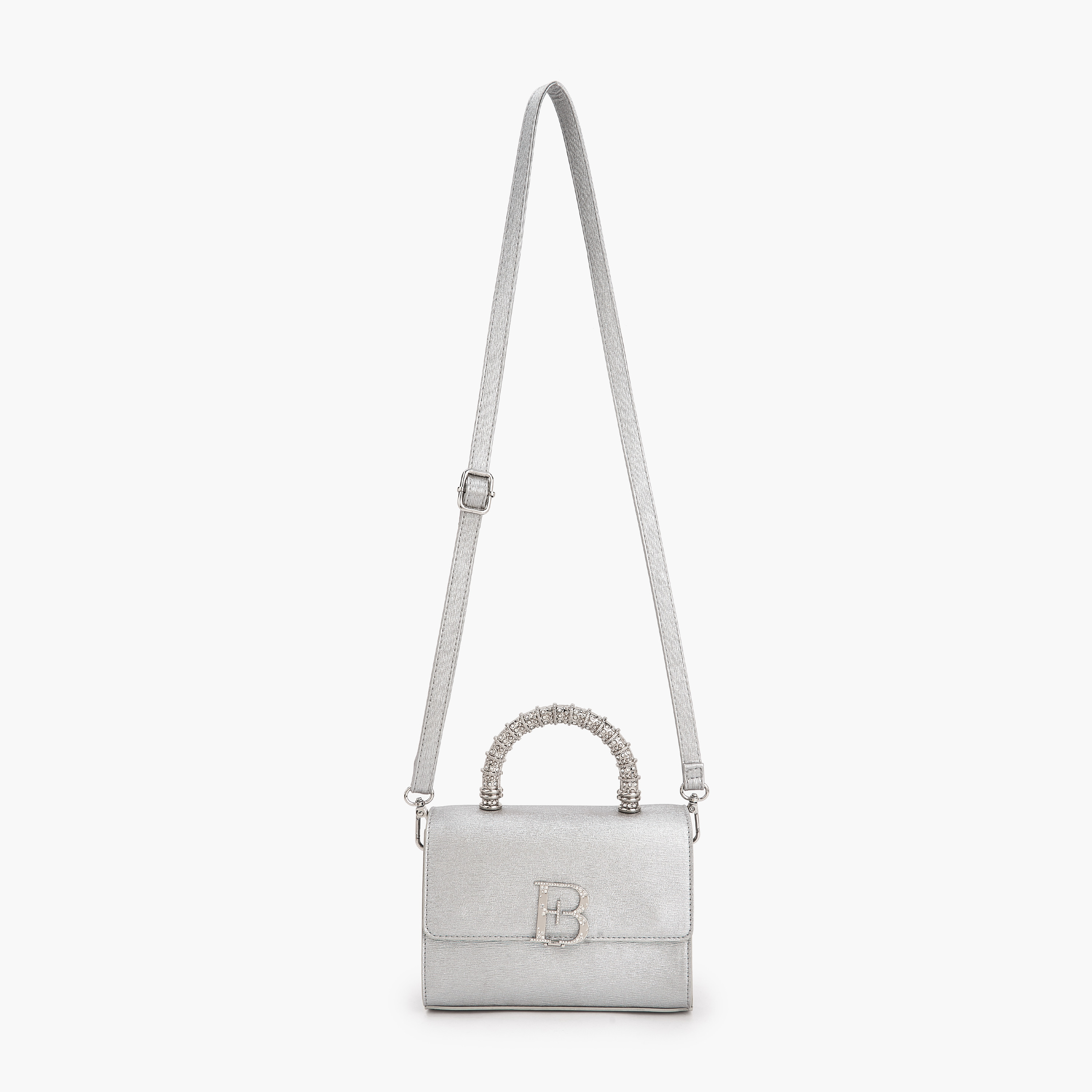 Floral Bella Logo Embellished Satchel Bag with Detachable Strap-women-bagsandwallets-handbags-image-3