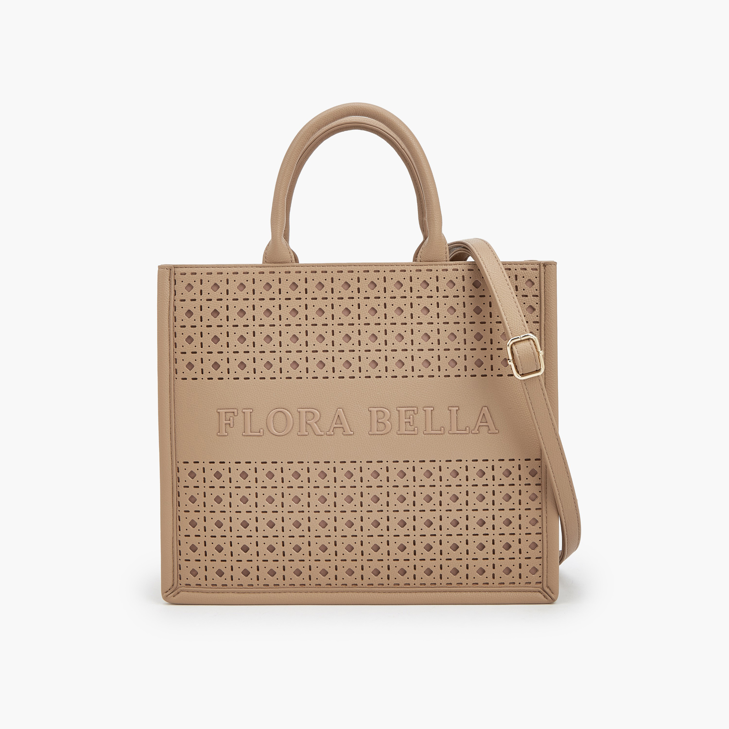 شنطة توتي بتصاميم مفرغة بالليزر وحزام قابل للفصل من فلورا بيلا-women-bagsandwallets-handbags-image-1