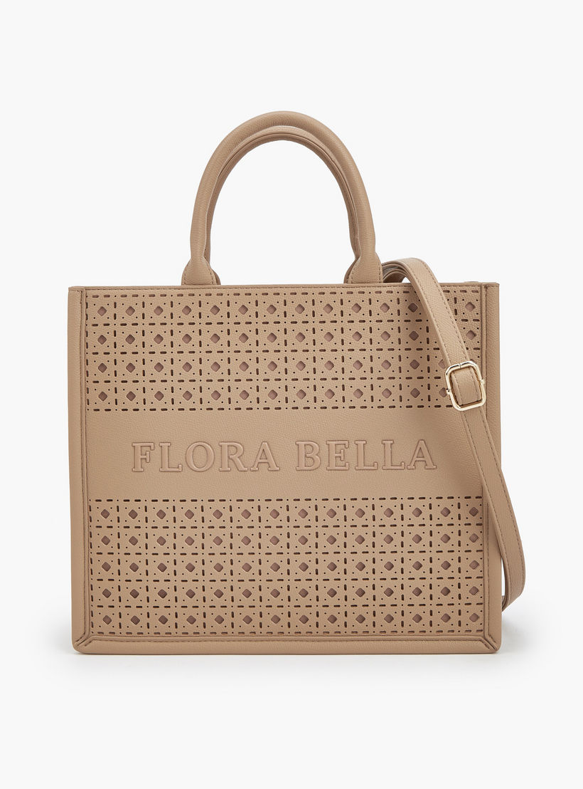 شنطة توتي بتصاميم مفرغة بالليزر وحزام قابل للفصل من فلورا بيلا-women-bagsandwallets-handbags-image-1