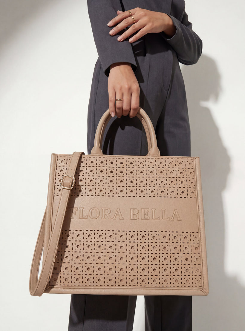 شنطة توتي بتصاميم مفرغة بالليزر وحزام قابل للفصل من فلورا بيلا-women-bagsandwallets-handbags-image-2
