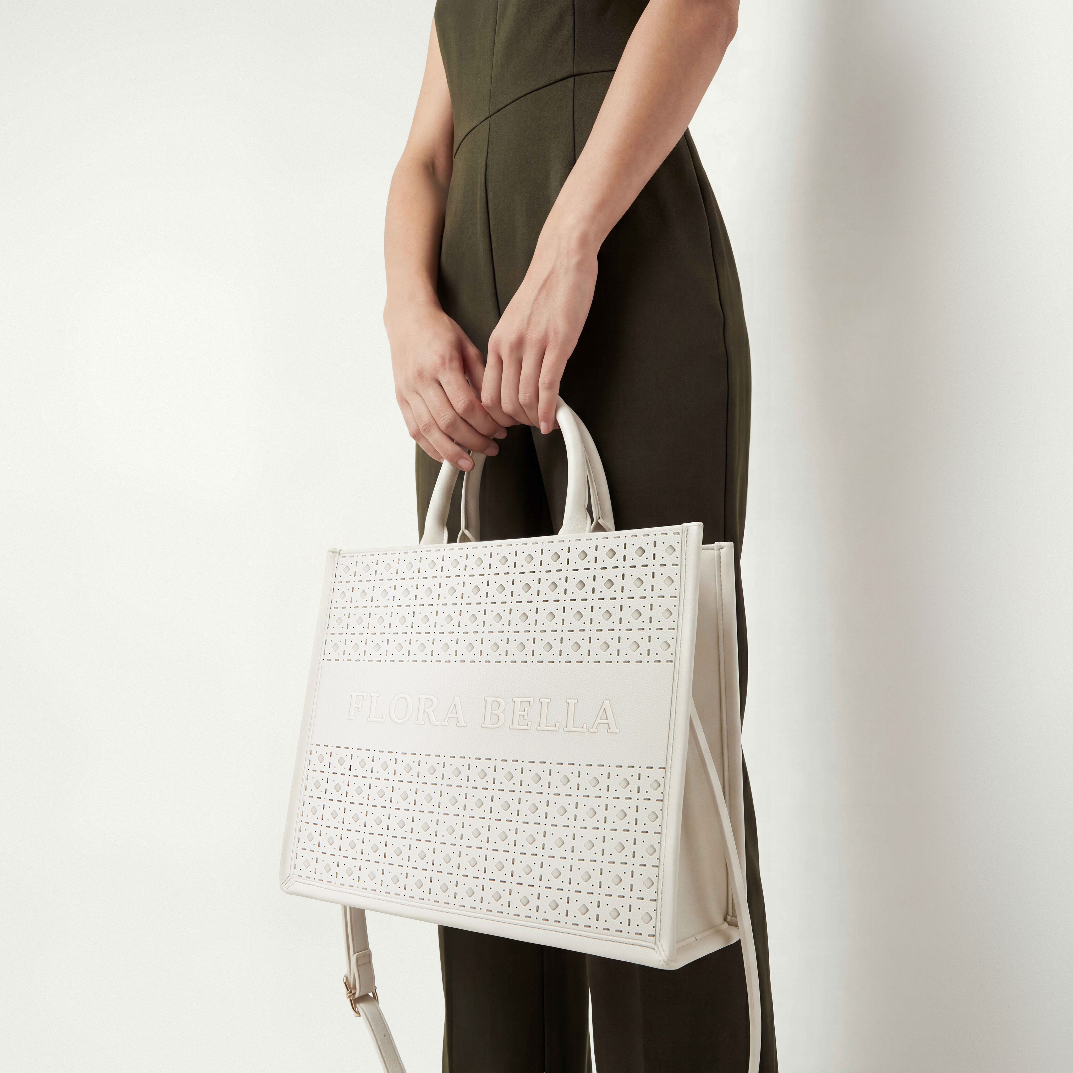 شنطة توتي بتصاميم مفرغة بالليزر وحزام قابل للفصل من فلورا بيلا-women-bagsandwallets-handbags-image-2