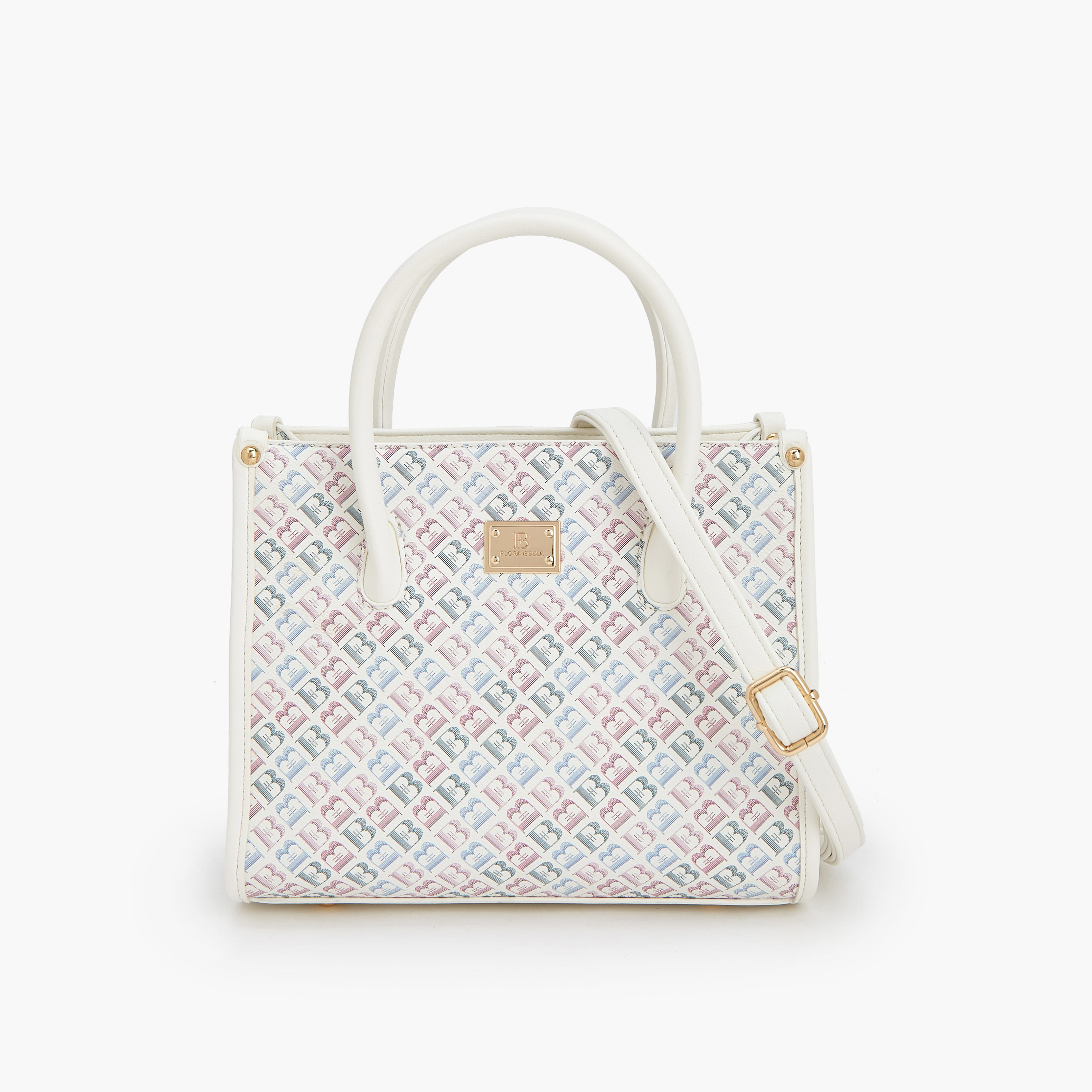 شنطة ساتشيل بحزام قابل للفصل وطبعات مونوجرام من فلورا بيلا-women-bagsandwallets-handbags-image-2
