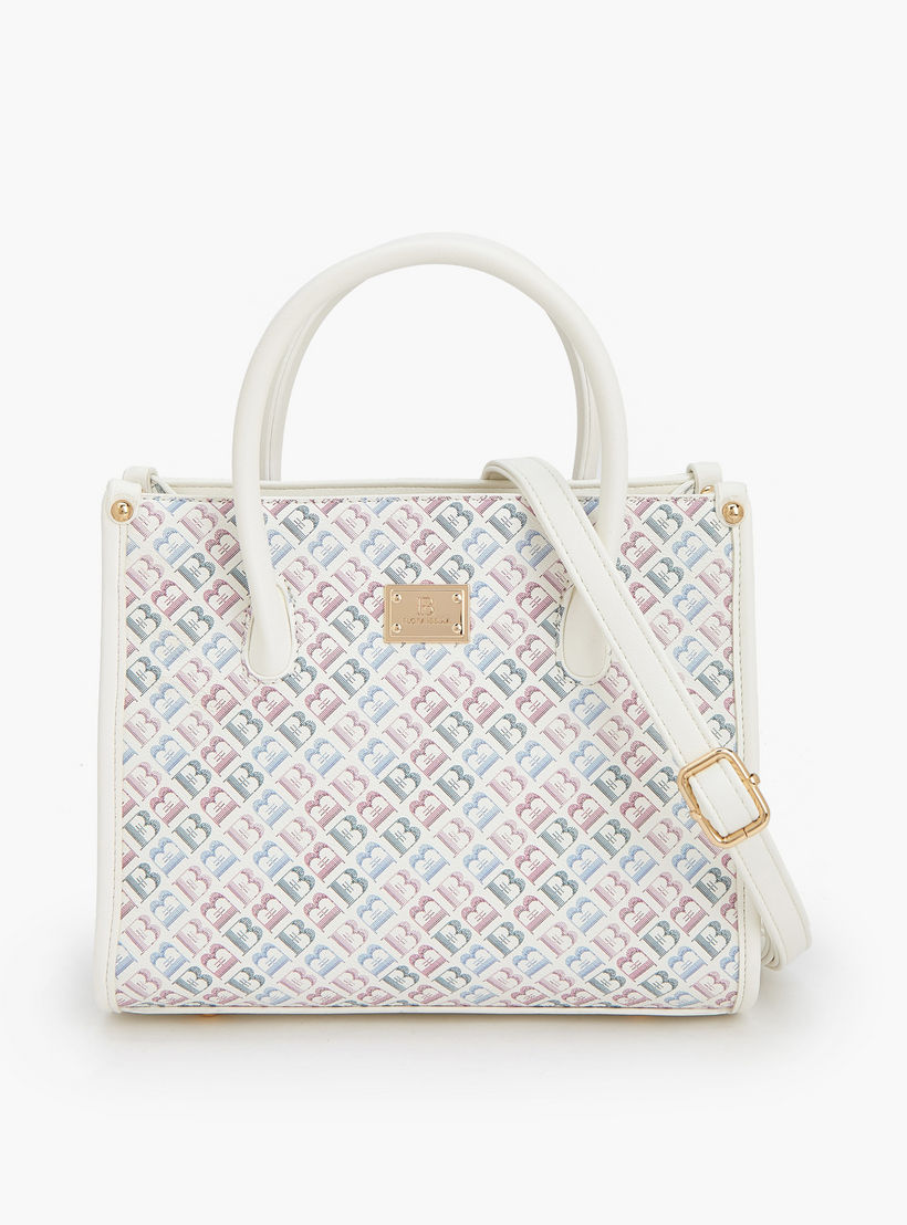شنطة ساتشيل بحزام قابل للفصل وطبعات مونوجرام من فلورا بيلا-women-bagsandwallets-handbags-image-2