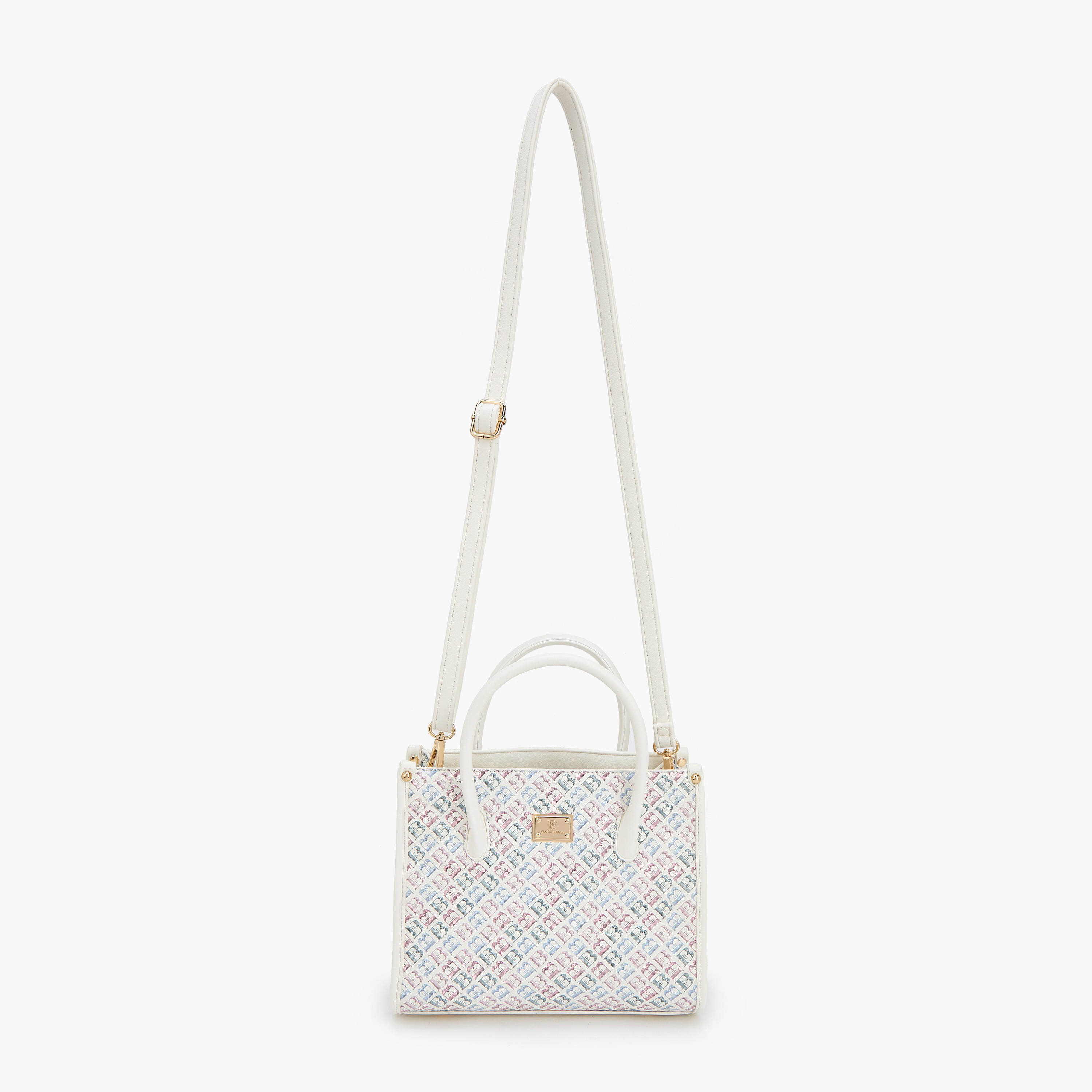 شنطة ساتشيل بحزام قابل للفصل وطبعات مونوجرام من فلورا بيلا-women-bagsandwallets-handbags-image-3