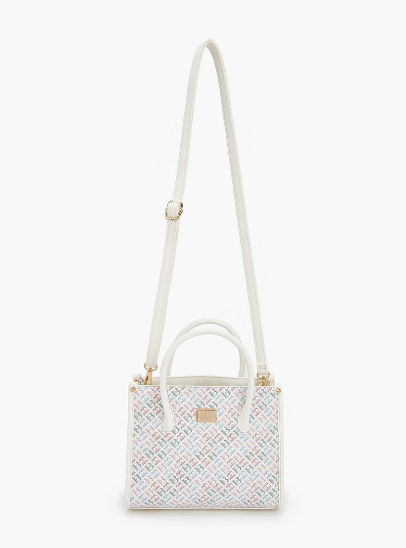 شنطة ساتشيل بحزام قابل للفصل وطبعات مونوجرام من فلورا بيلا-women-bagsandwallets-handbags-image-3