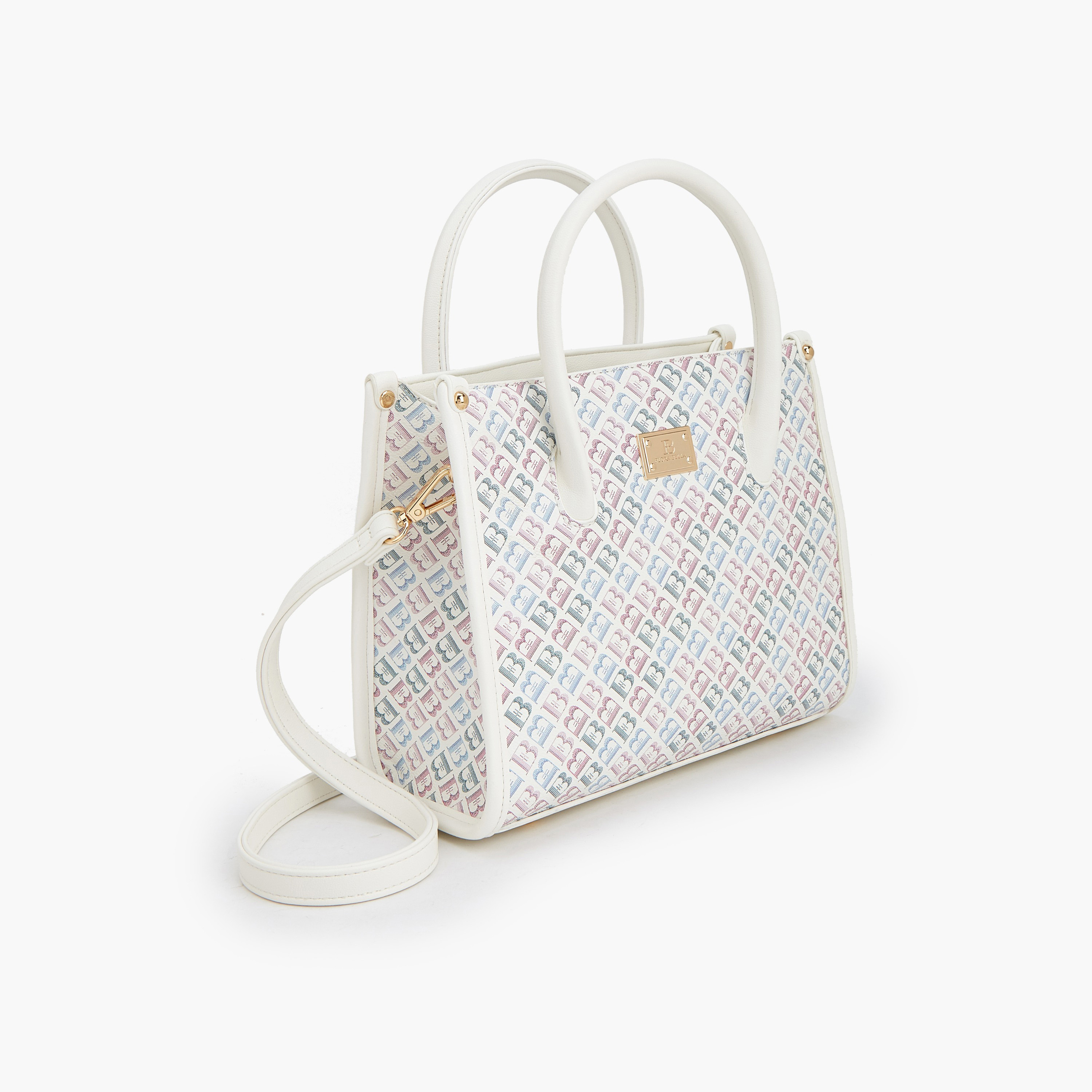 شنطة ساتشيل بحزام قابل للفصل وطبعات مونوجرام من فلورا بيلا-women-bagsandwallets-handbags-image-4