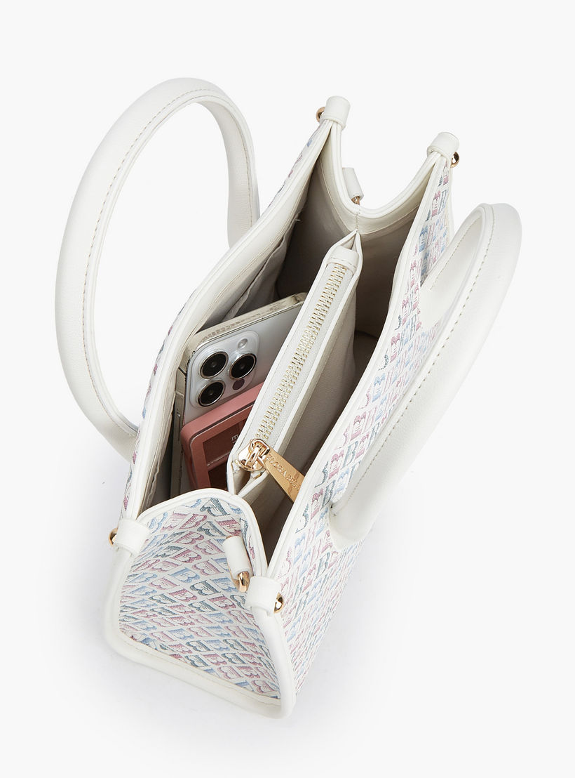 شنطة ساتشيل بحزام قابل للفصل وطبعات مونوجرام من فلورا بيلا-women-bagsandwallets-handbags-image-9