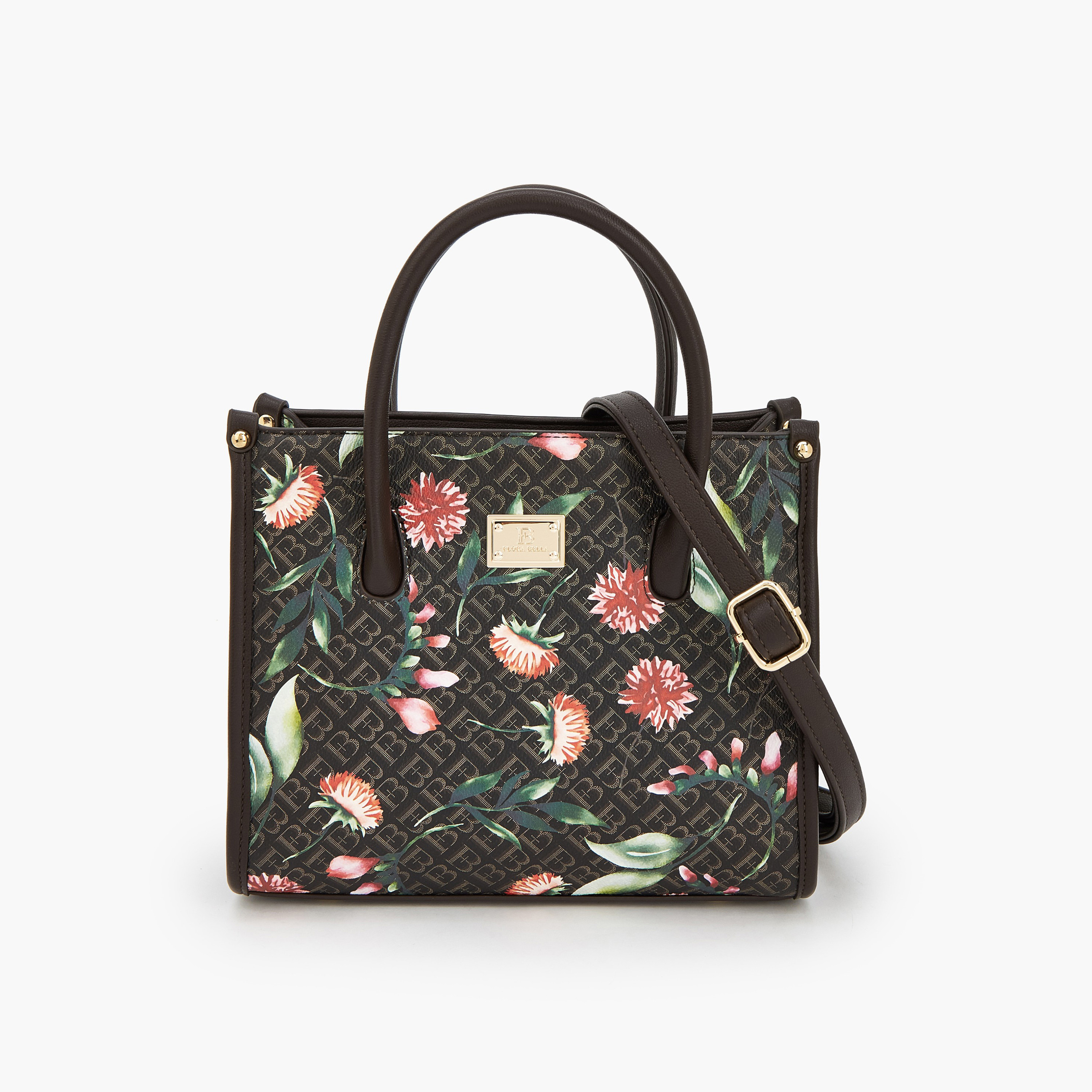 شنطة ساتشيل بطبعات مونوجرام وبحزام قابل للفصل من فلورا بيلا-women-bagsandwallets-handbags-image-2