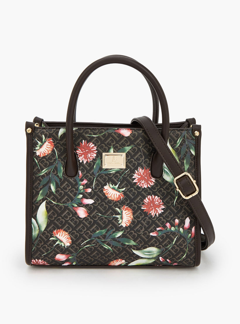 شنطة ساتشيل بطبعات مونوجرام وبحزام قابل للفصل من فلورا بيلا-women-bagsandwallets-handbags-image-2