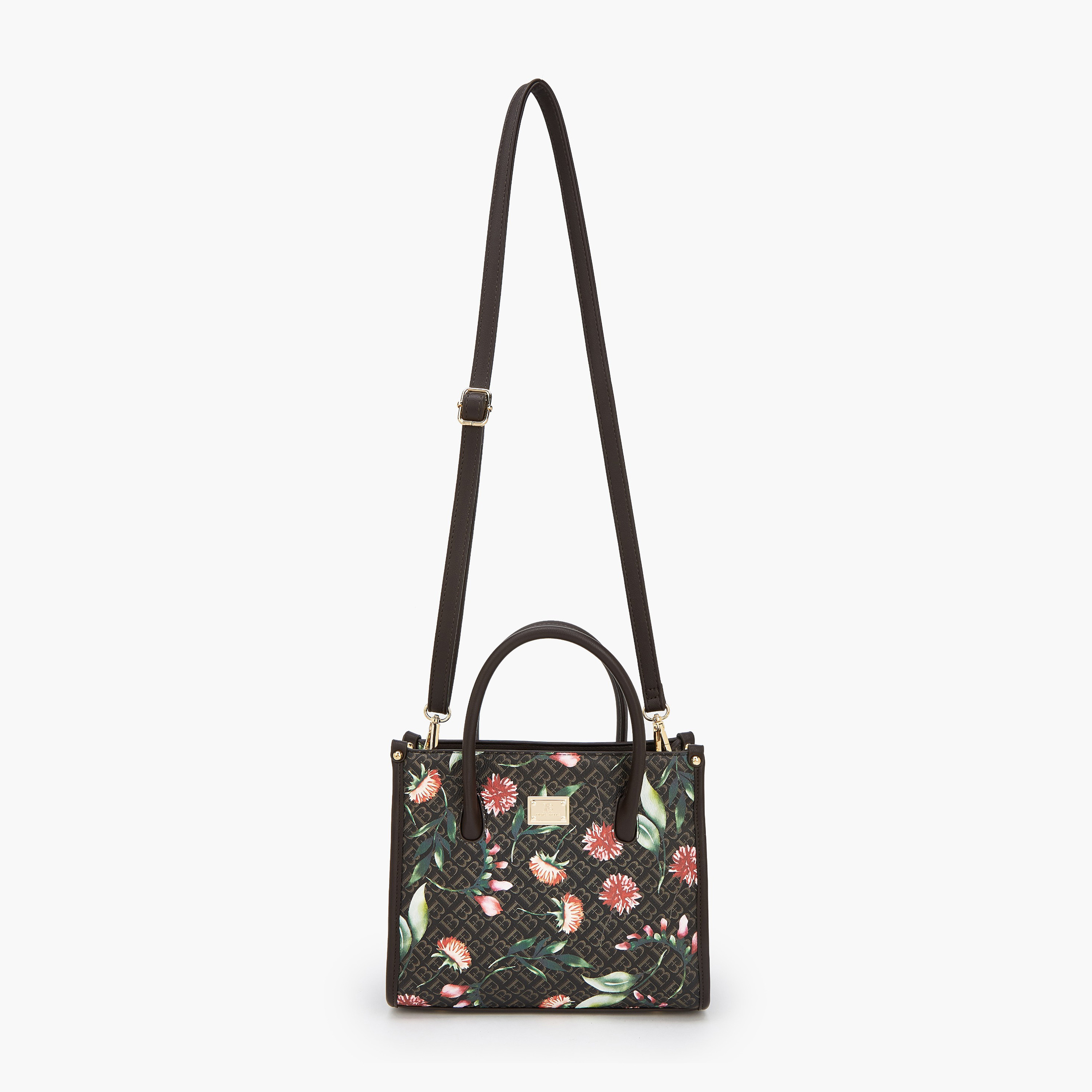شنطة ساتشيل بطبعات مونوجرام وبحزام قابل للفصل من فلورا بيلا-women-bagsandwallets-handbags-image-3