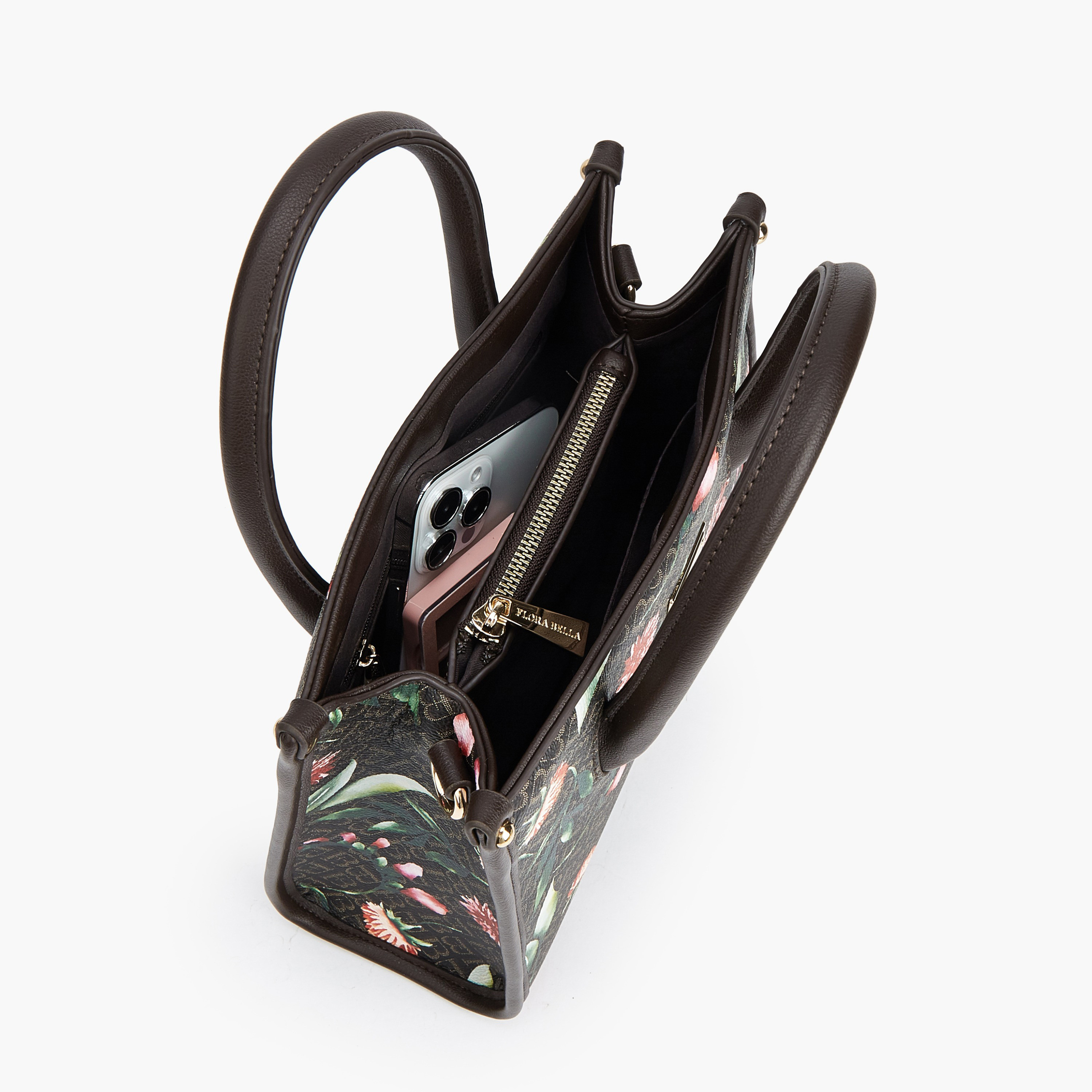 شنطة ساتشيل بطبعات مونوجرام وبحزام قابل للفصل من فلورا بيلا-women-bagsandwallets-handbags-image-9