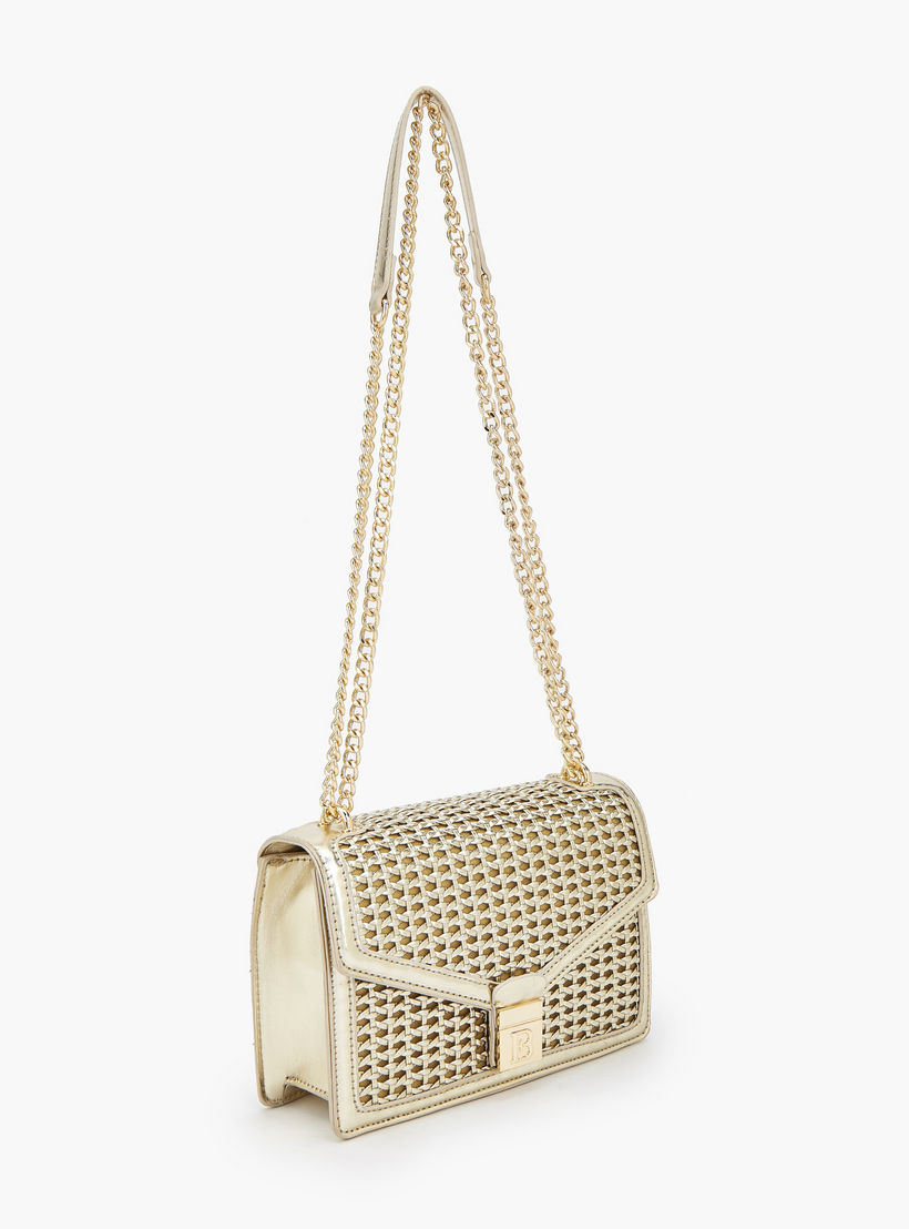 شنطة كروس بودي ميتاليك بارزة الملمس بحزام سلسلة من فلورا بيلا-women-bagsandwallets-handbags-image-4