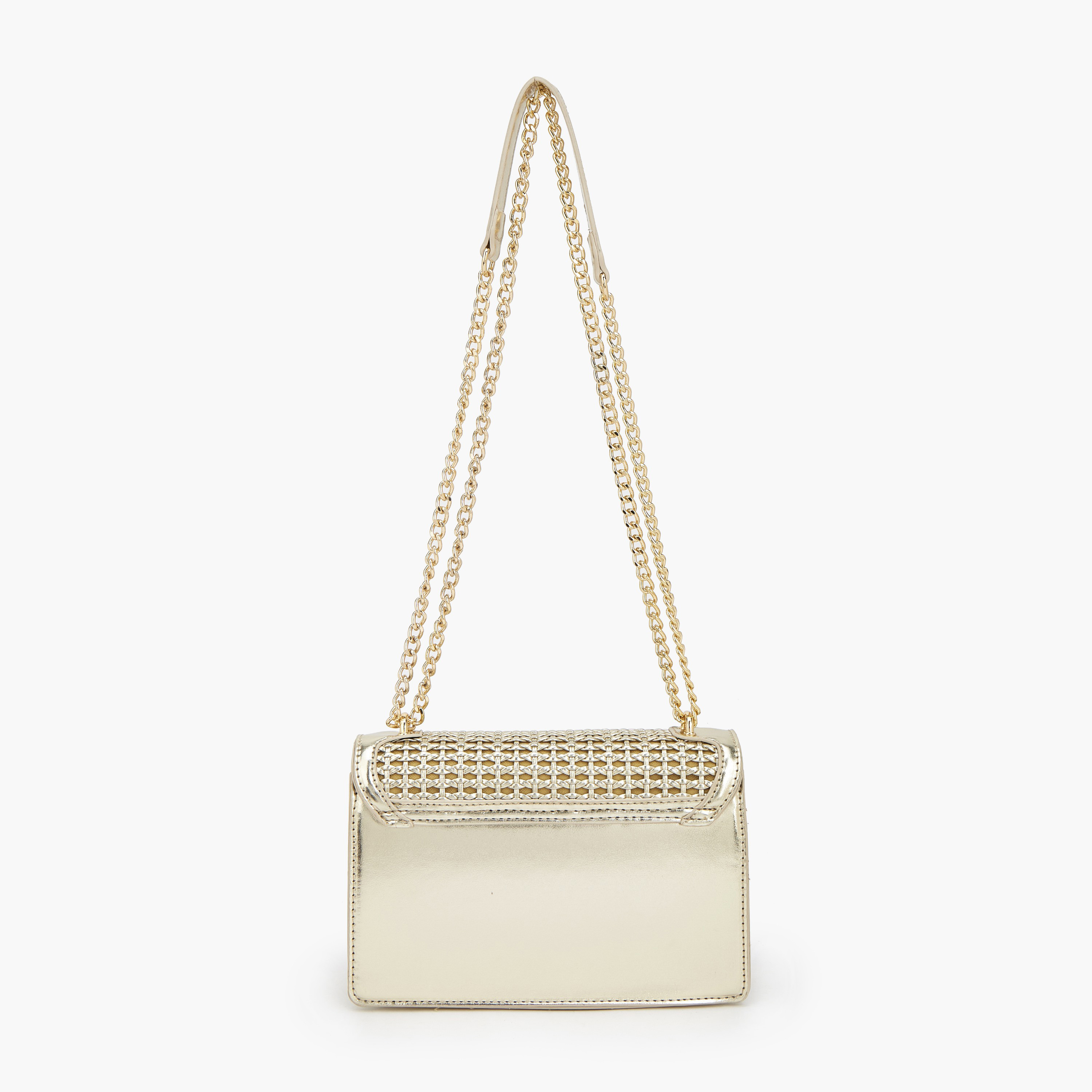 Flora Bella Metallic Textured Crossbody Bag with Chain Strap-women-bagsandwallets-handbags-image-6