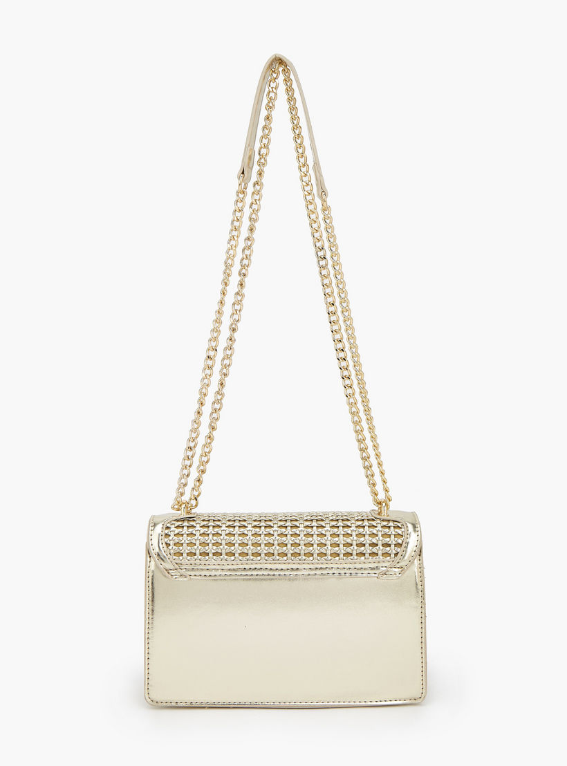 شنطة كروس بودي ميتاليك بارزة الملمس بحزام سلسلة من فلورا بيلا-women-bagsandwallets-handbags-image-6