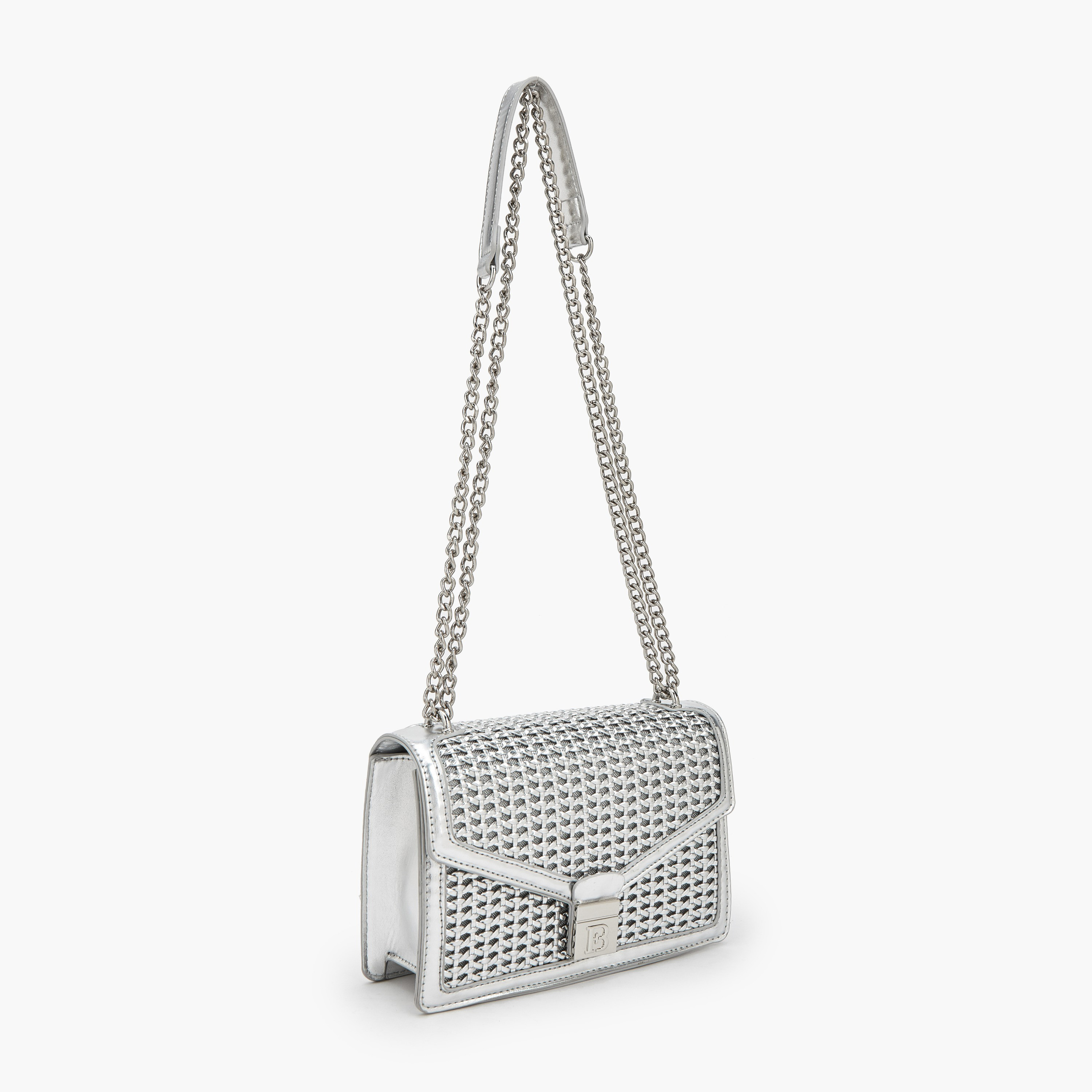 شنطة كروس بودي ميتاليك بارزة الملمس بحزام سلسلة من فلورا بيلا-women-bagsandwallets-handbags-image-4