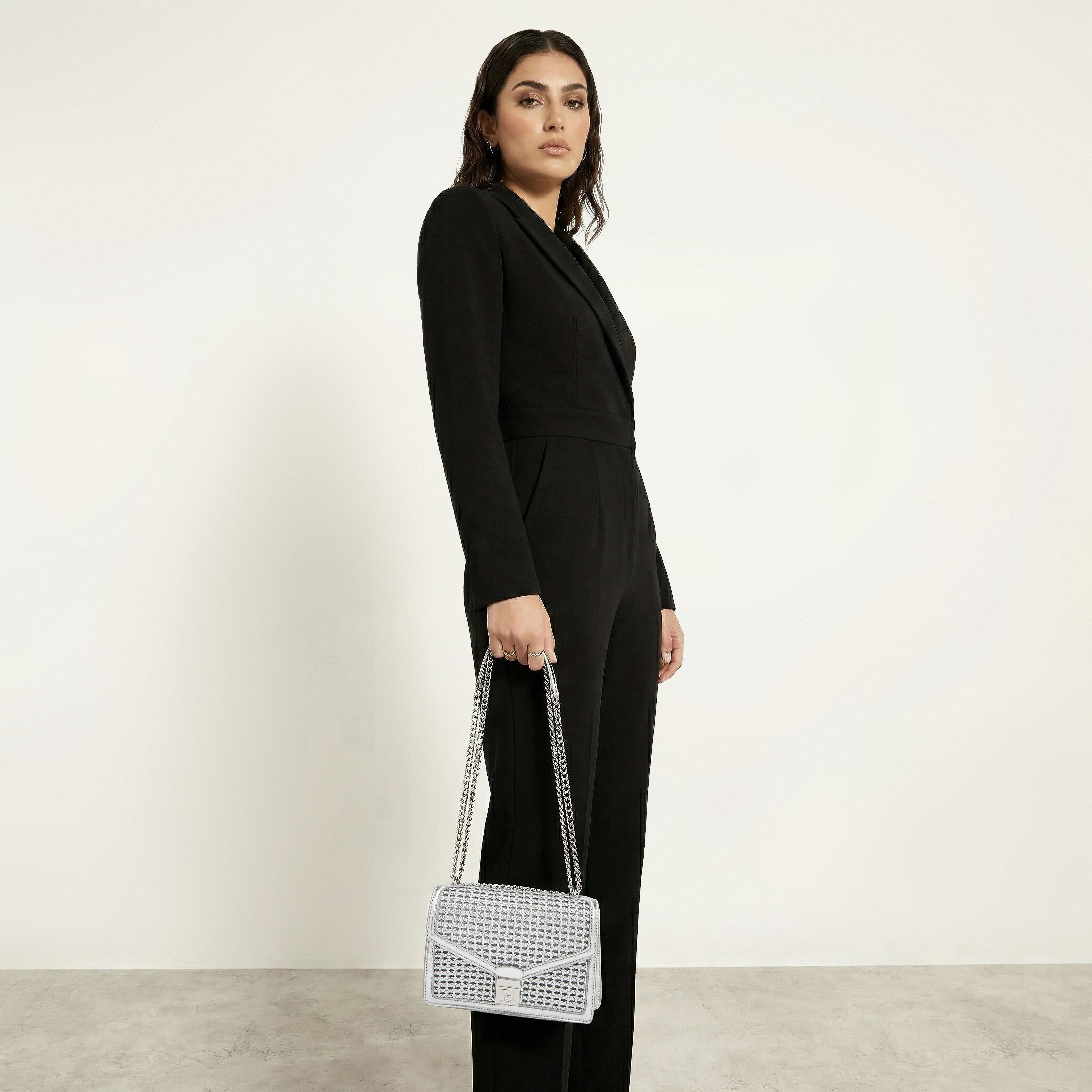 شنطة كروس بودي ميتاليك بارزة الملمس بحزام سلسلة من فلورا بيلا-women-bagsandwallets-handbags-image-8