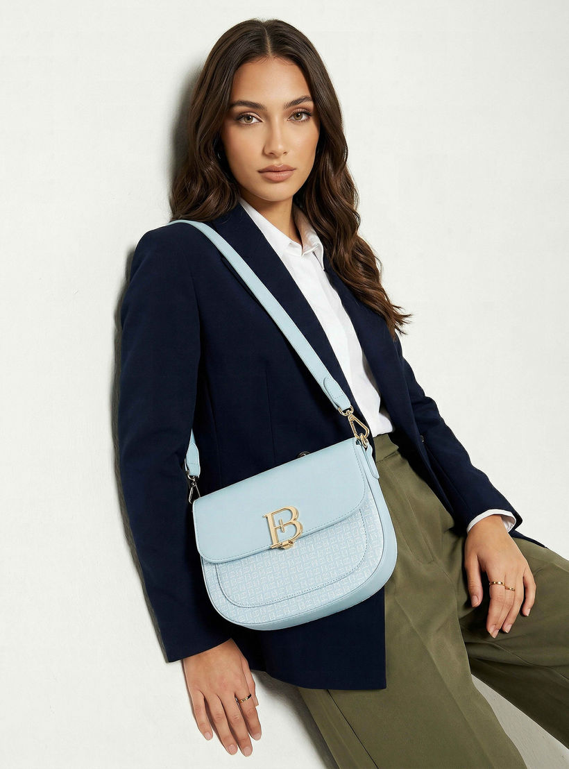 Flora Bella Monogram Print Shoulder Bag with Flap-women-bagsandwallets-handbags-image-1
