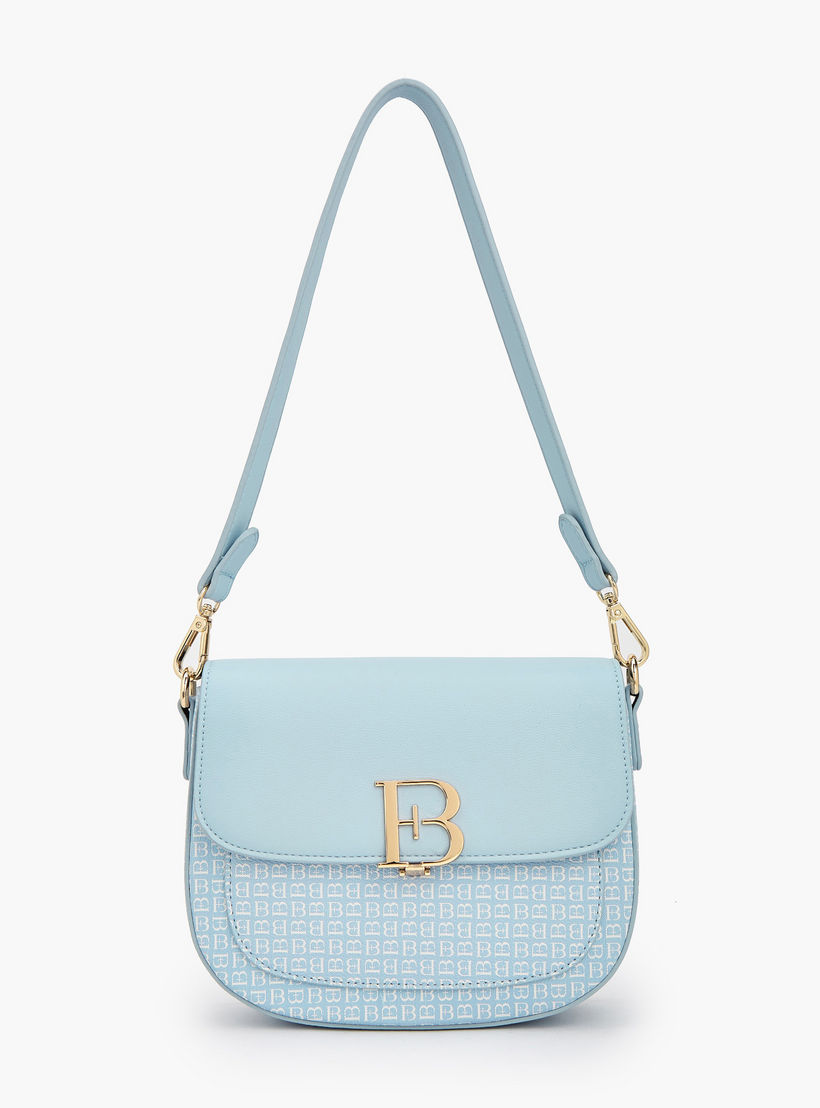 Flora Bella Monogram Print Shoulder Bag with Flap-women-bagsandwallets-handbags-image-2