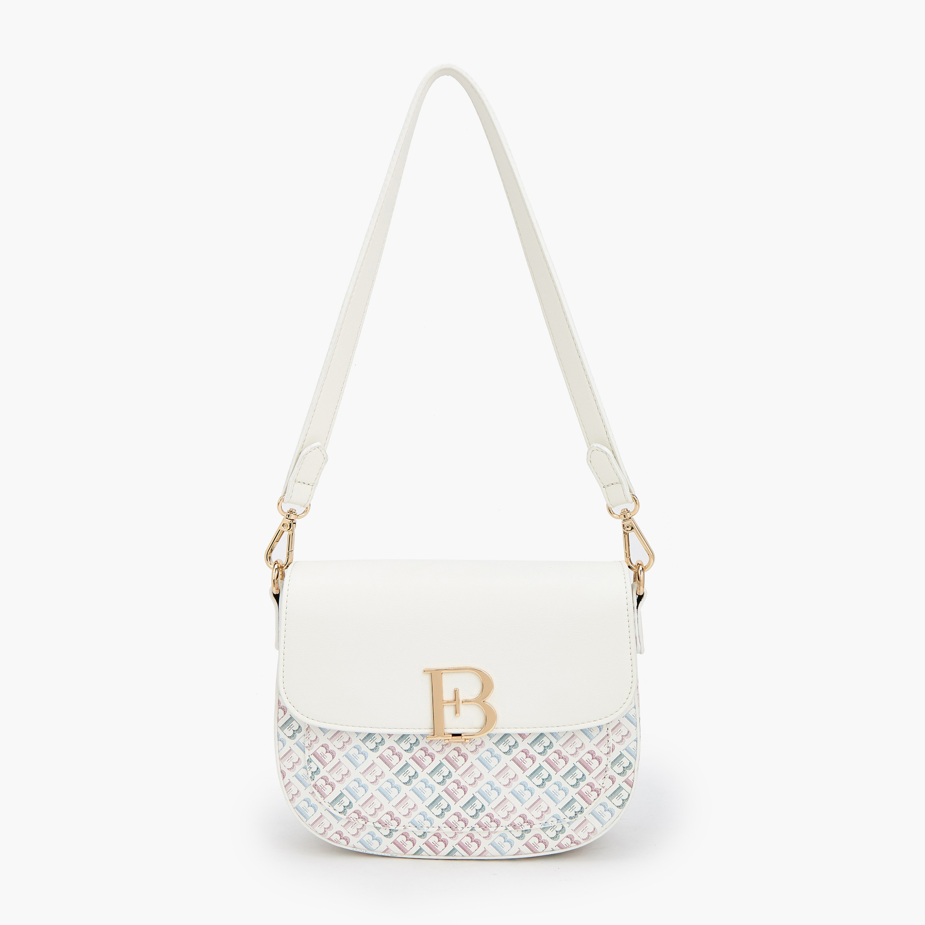 شنطة كتف بطبعات مونوجرام وطية من فلورا بيلا-women-bagsandwallets-handbags-image-2