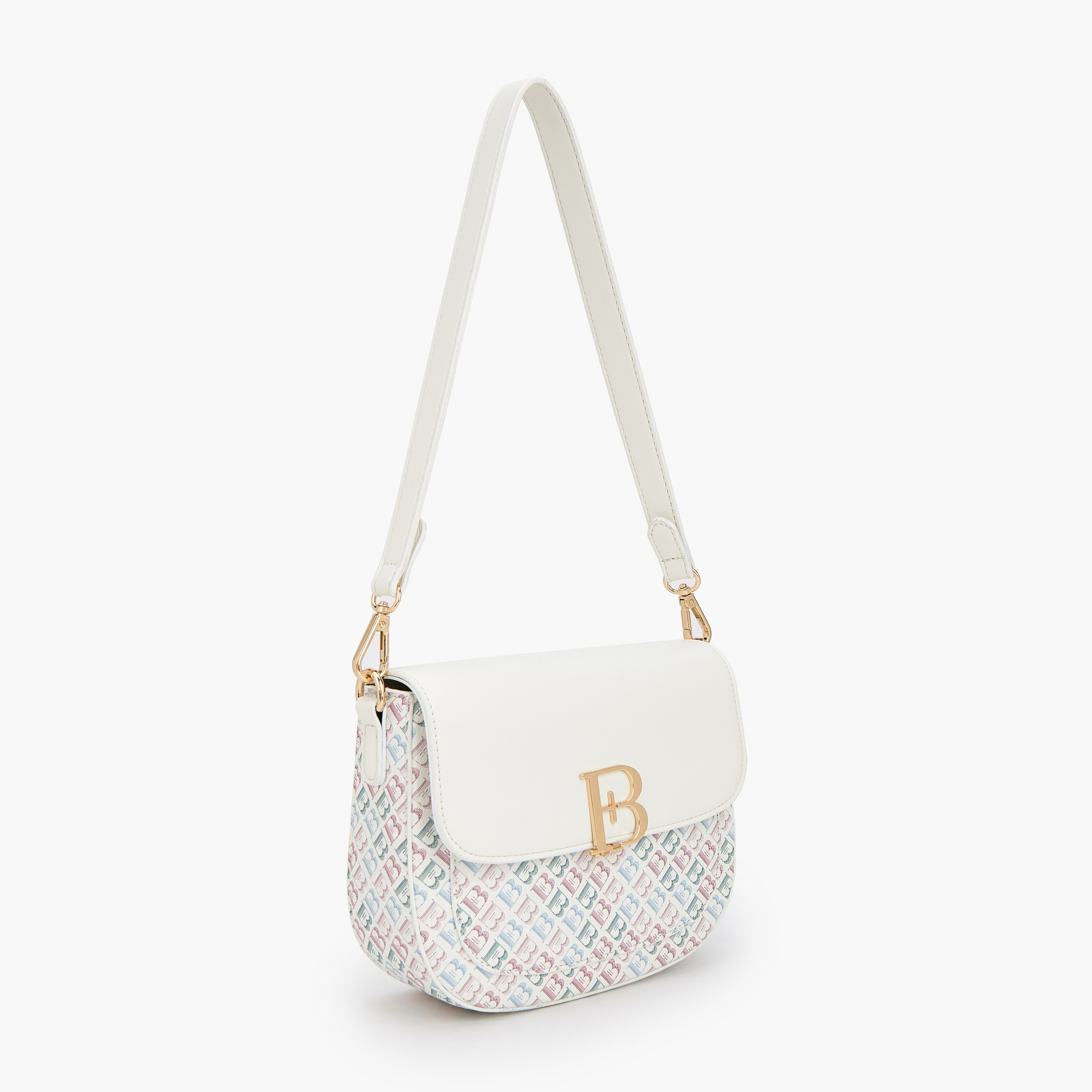 شنطة كتف بطبعات مونوجرام وطية من فلورا بيلا-women-bagsandwallets-handbags-image-3