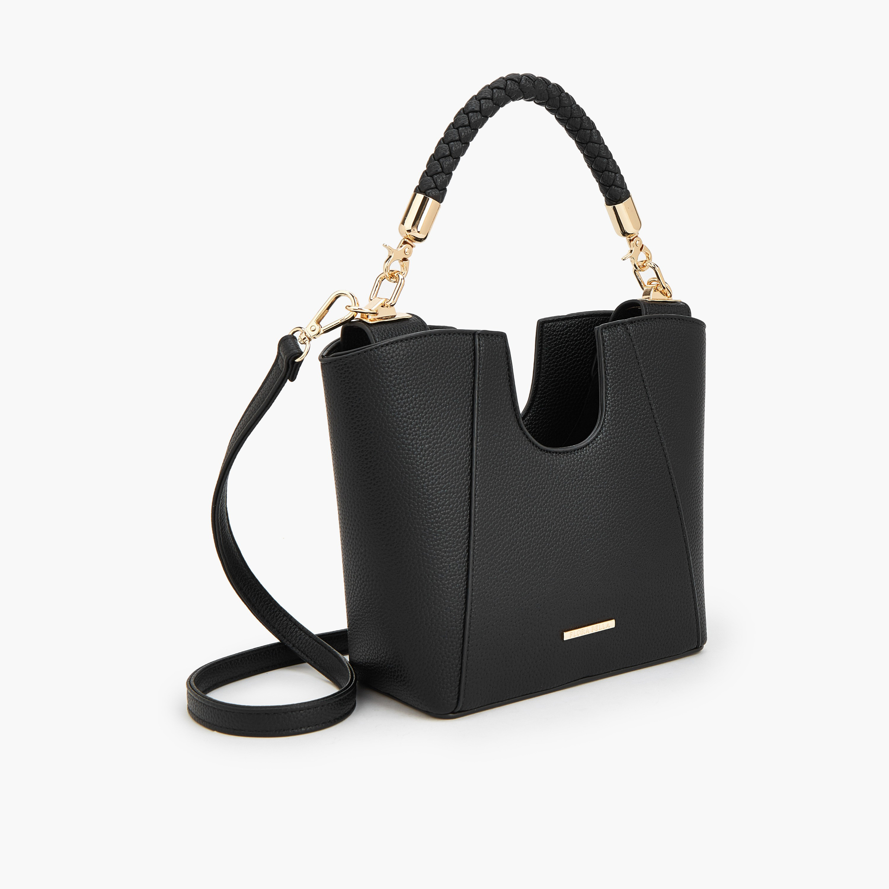 Flora Bella Textured Satchel Bag with Braided Handle-women-bagsandwallets-handbags-image-4