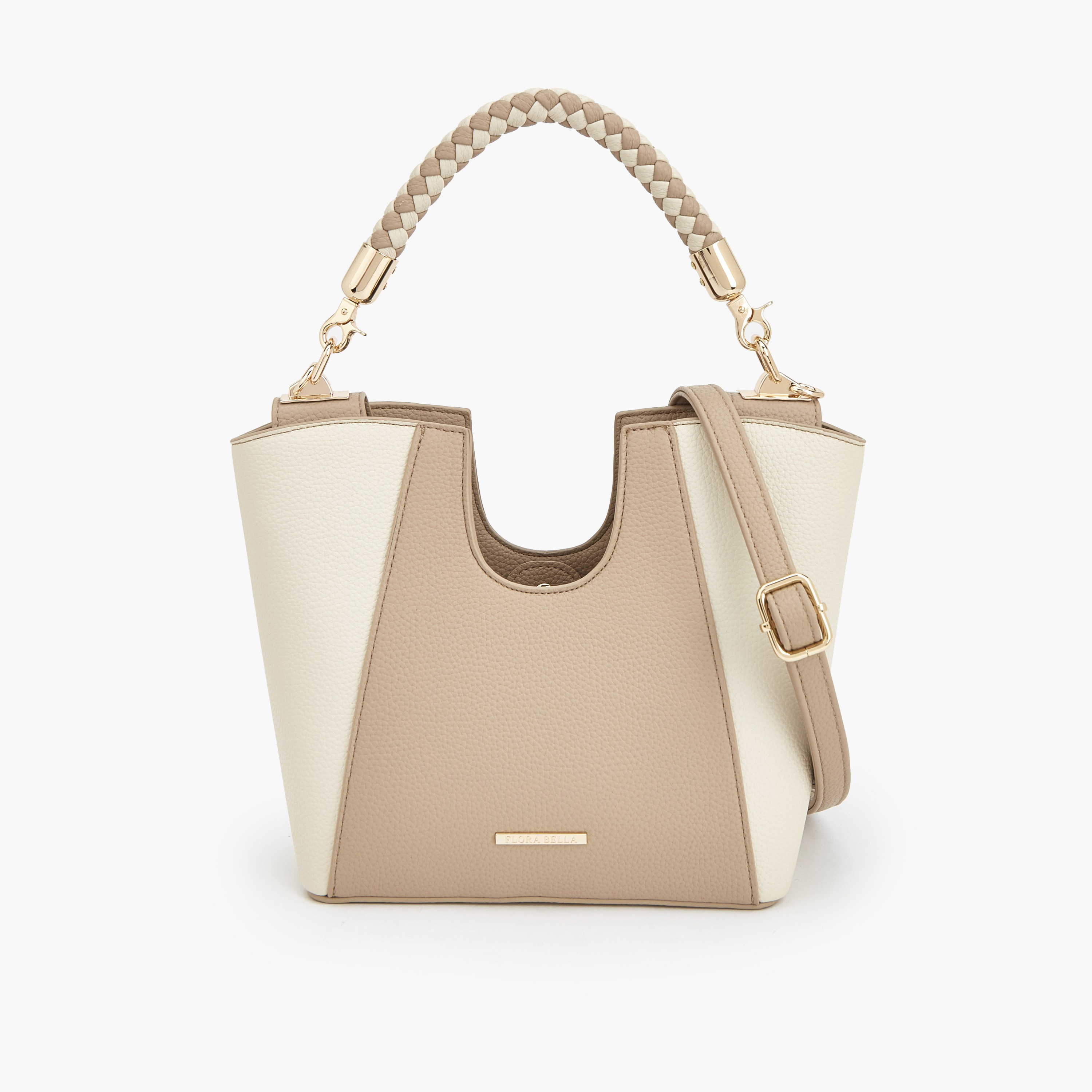 Flora Bella Textured Satchel Bag with Braided Handle-women-bagsandwallets-handbags-image-1