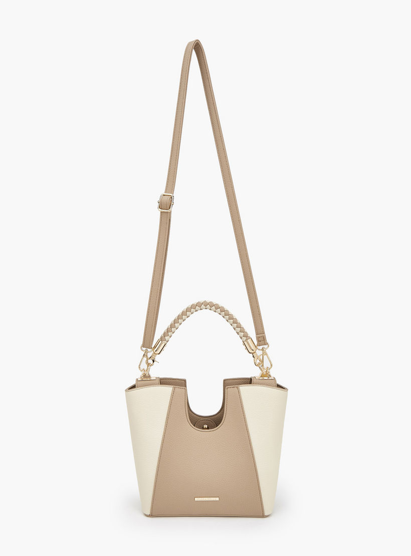 Flora Bella Textured Satchel Bag with Braided Handle-women-bagsandwallets-handbags-image-3