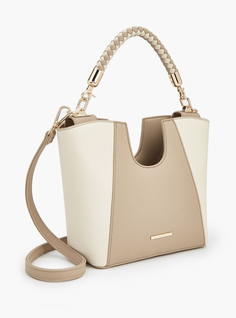 Flora Bella Textured Satchel Bag with Braided Handle-women-bagsandwallets-handbags-image-4