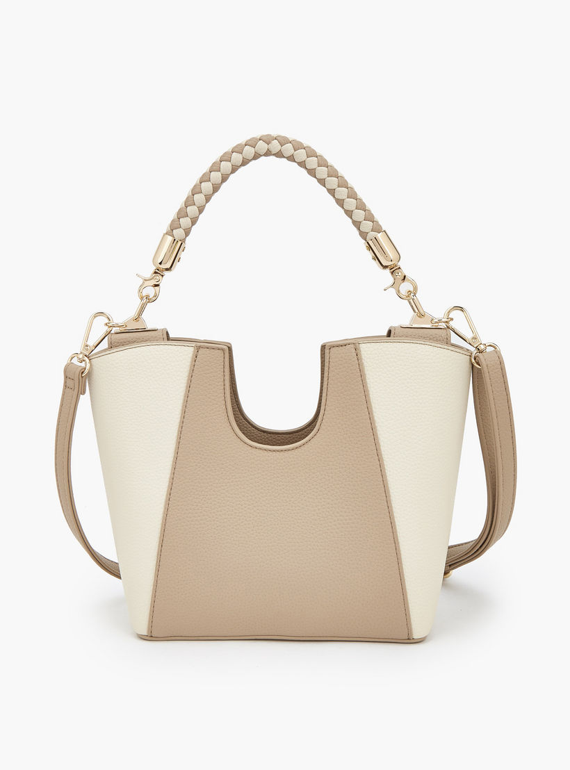 Flora Bella Textured Satchel Bag with Braided Handle-women-bagsandwallets-handbags-image-6