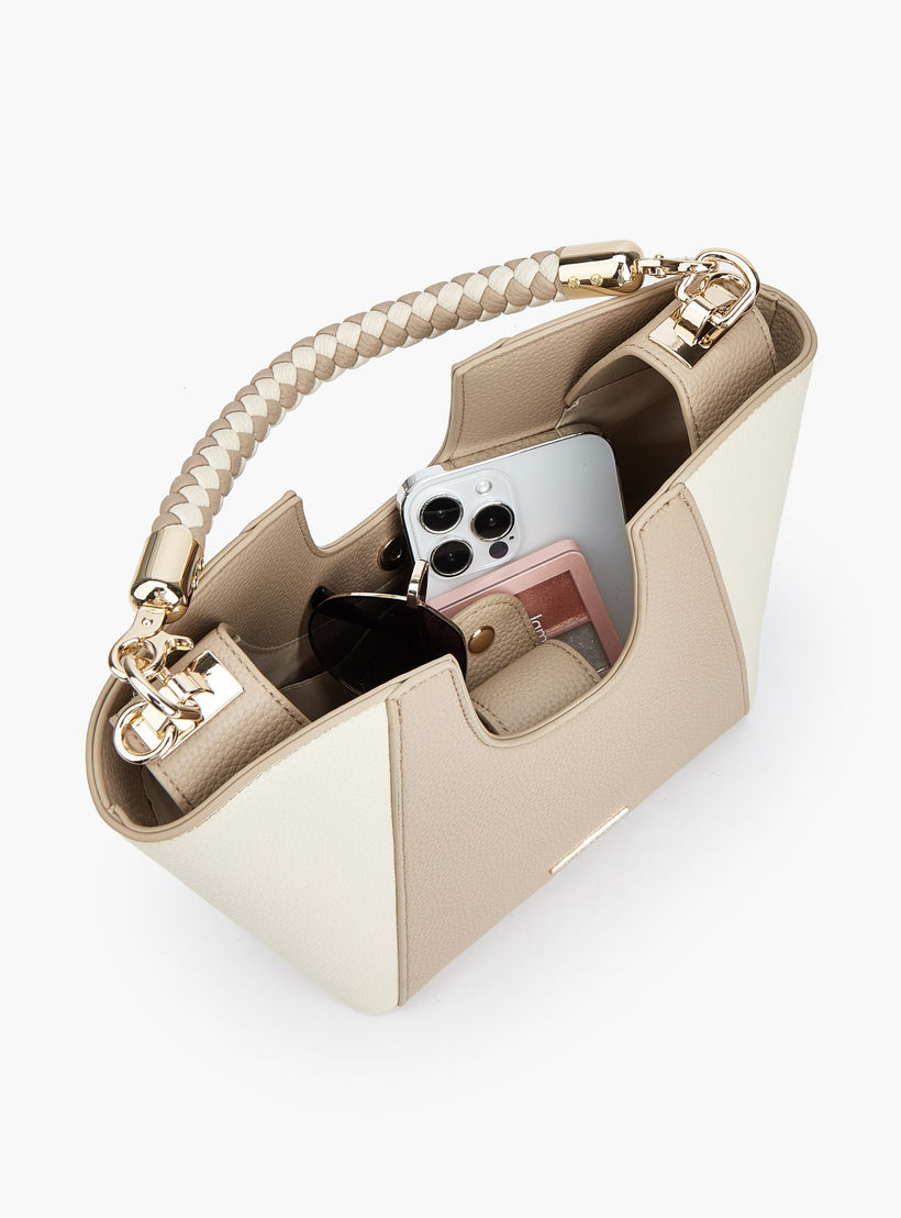 Flora Bella Textured Satchel Bag with Braided Handle-women-bagsandwallets-handbags-image-9