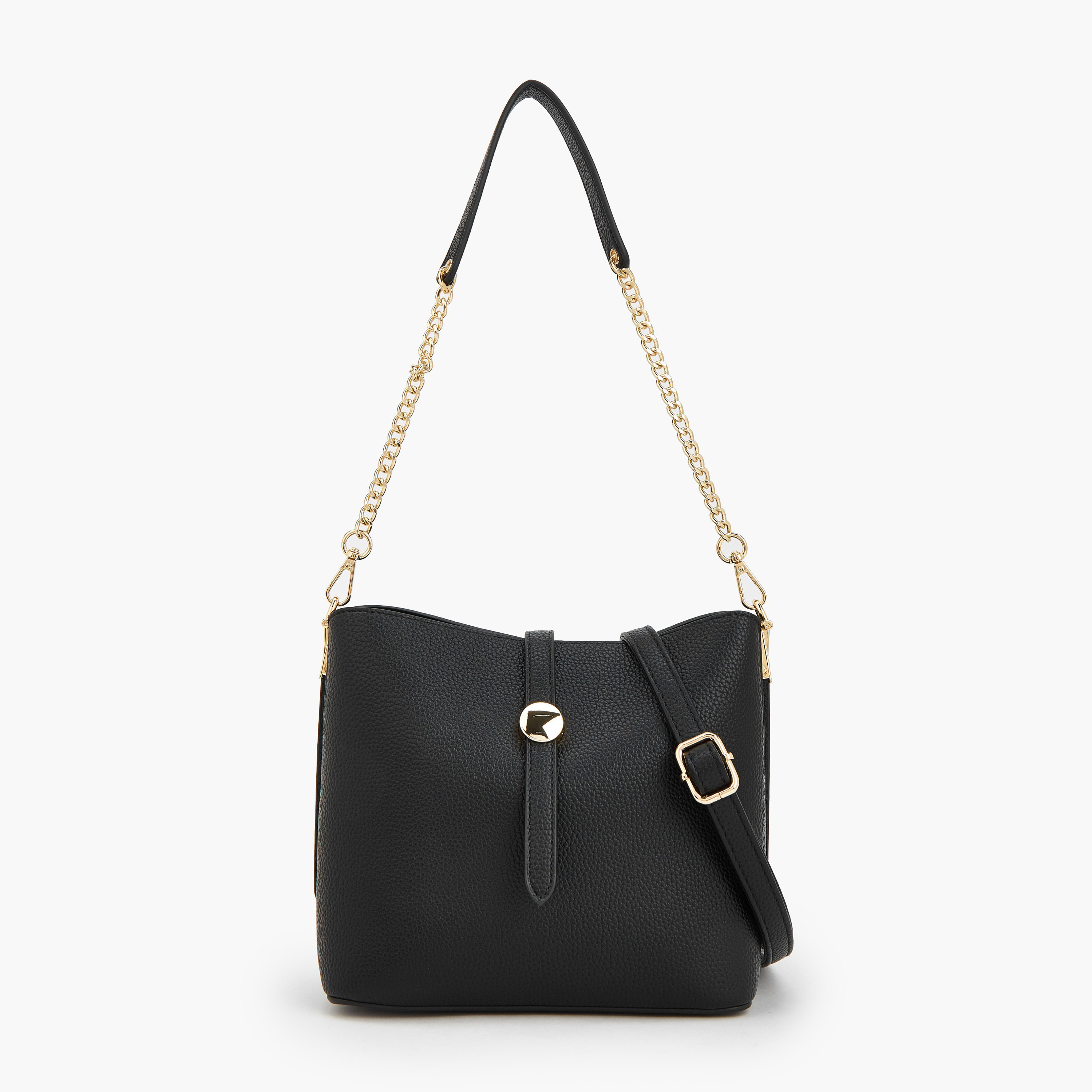 شنطة دلو سادة بحزام كتف قابل للفصل من فلورا بيلا-women-bagsandwallets-handbags-image-1