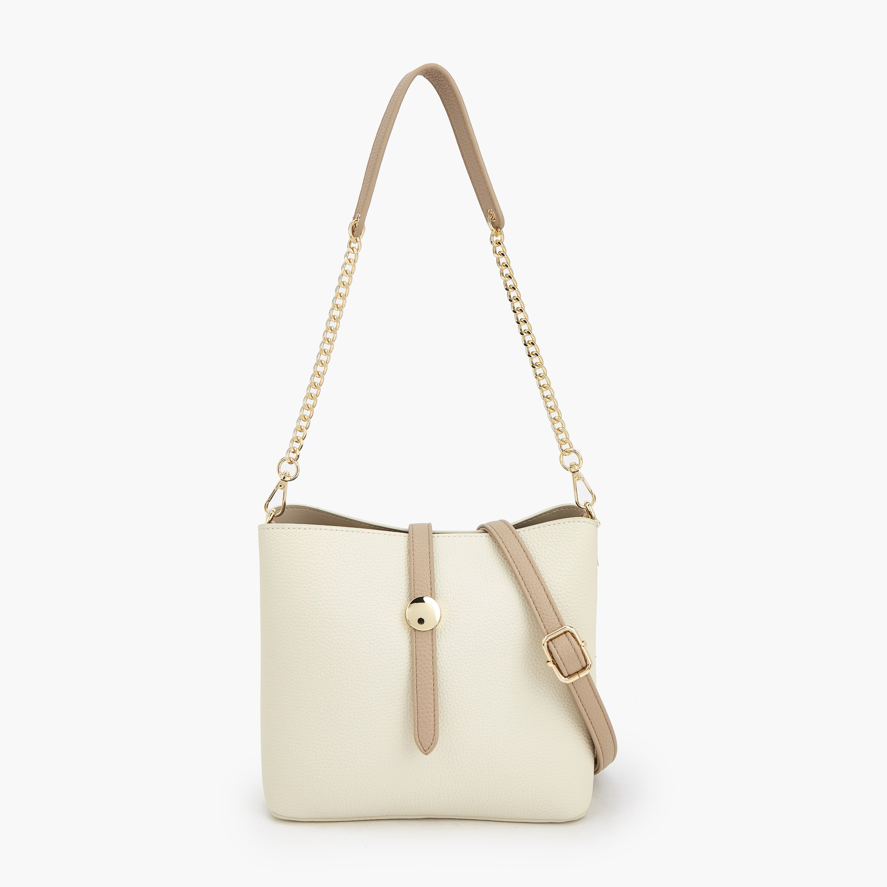 شنطة دلو سادة بحزام كتف قابل للفصل من فلورا بيلا-women-bagsandwallets-handbags-image-1