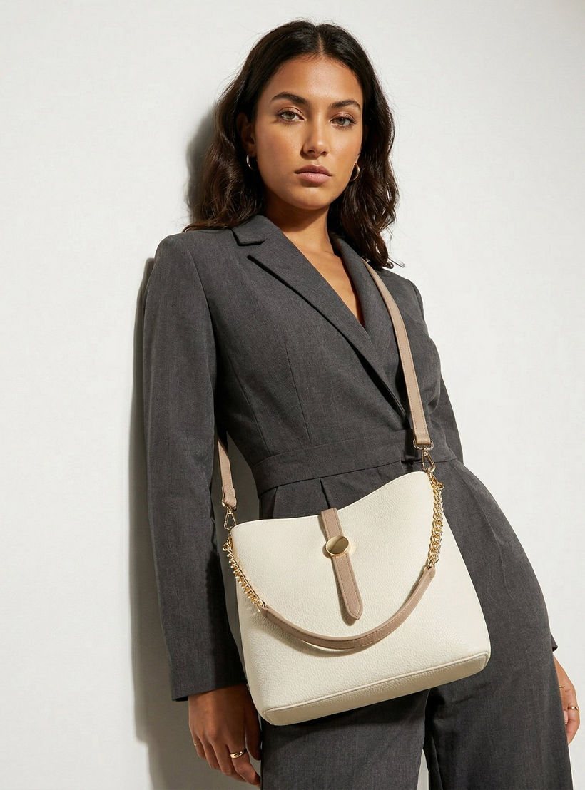 شنطة دلو سادة بحزام كتف قابل للفصل من فلورا بيلا-women-bagsandwallets-handbags-image-2