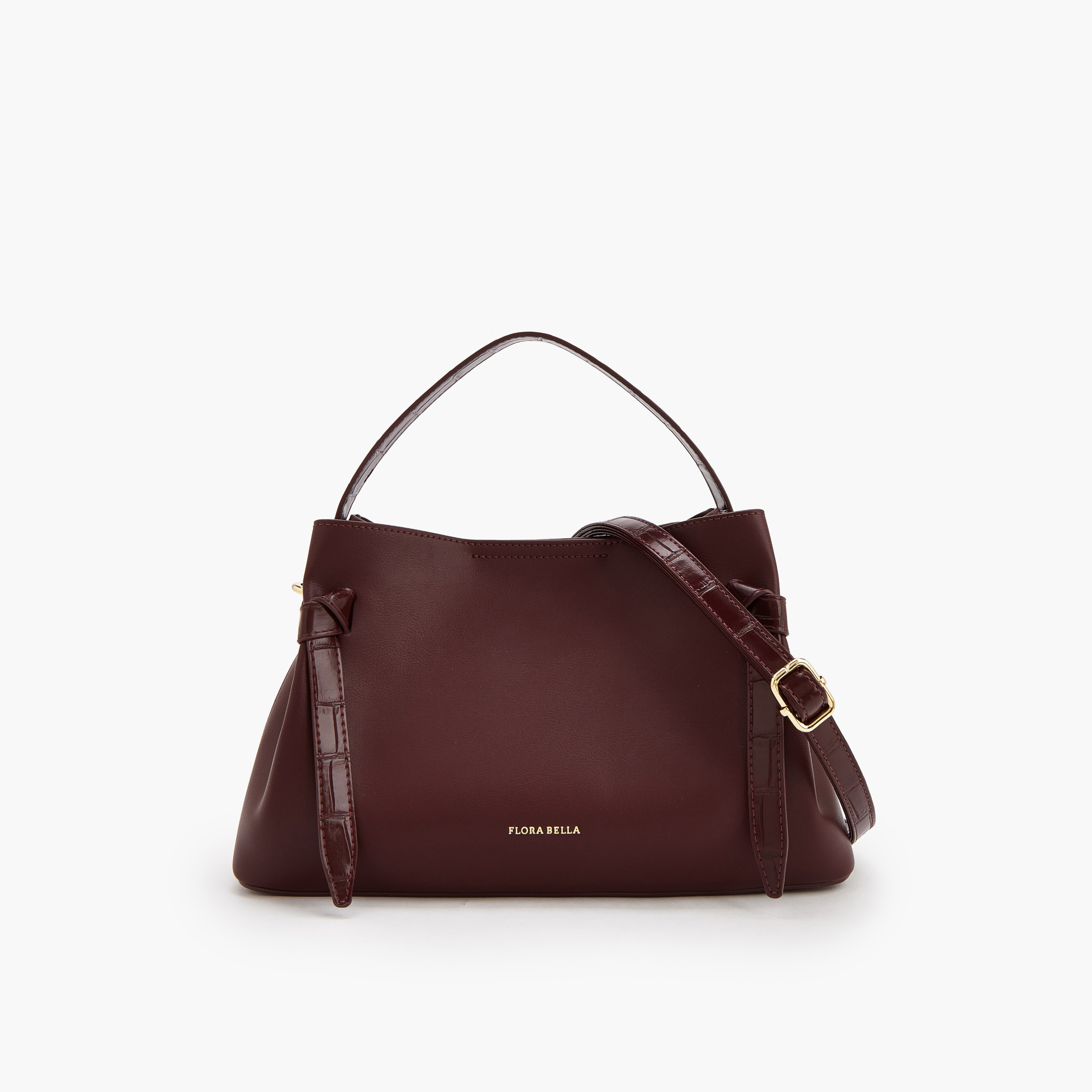 Flora Bella Solid Tote Bag with Detachable Shoulder Strap-women-bagsandwallets-handbags-image-1