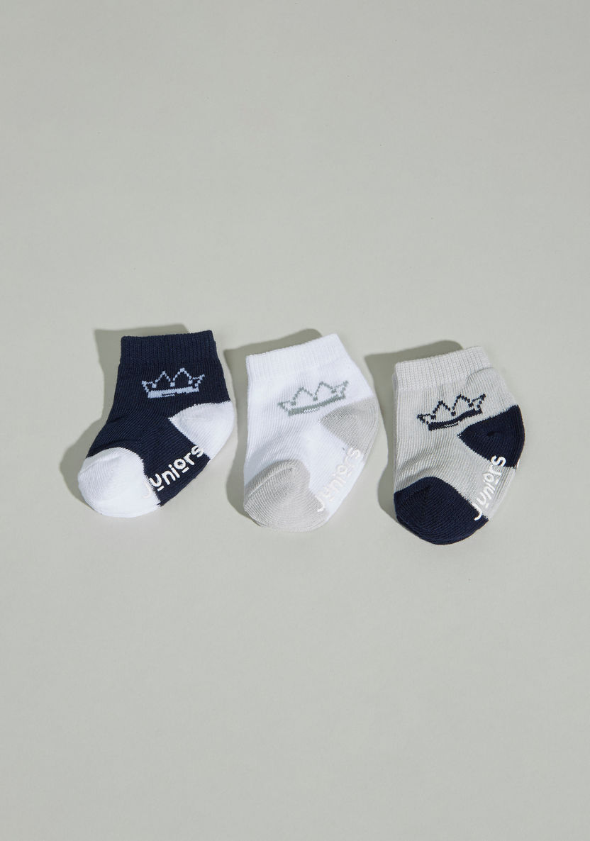 Juniors Printed Ankle-Length Socks - Set of 3-Multipacks-image-0