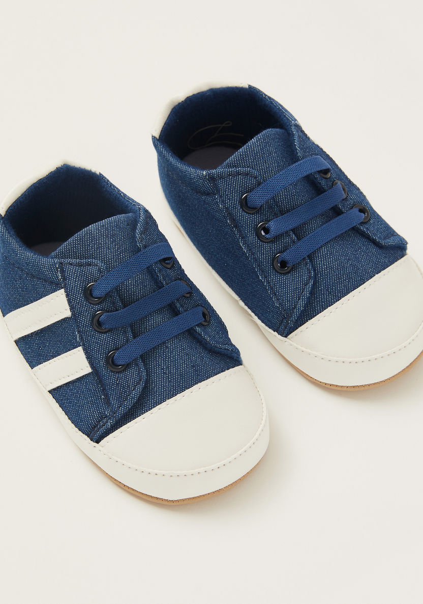Juniors Denim Sneakers with Lace-Up Closure-Casual-image-1