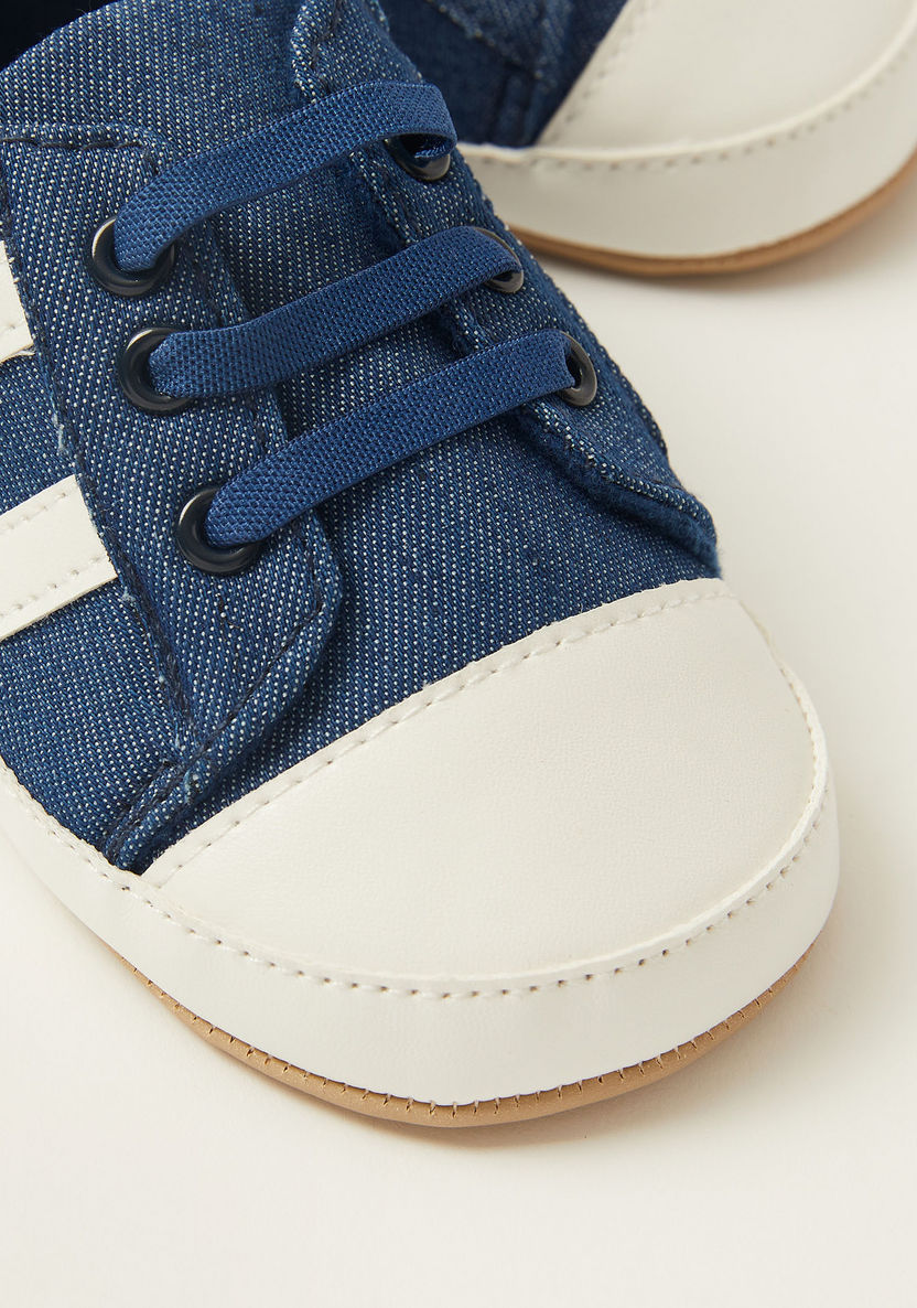 Juniors Denim Sneakers with Lace-Up Closure-Casual-image-2