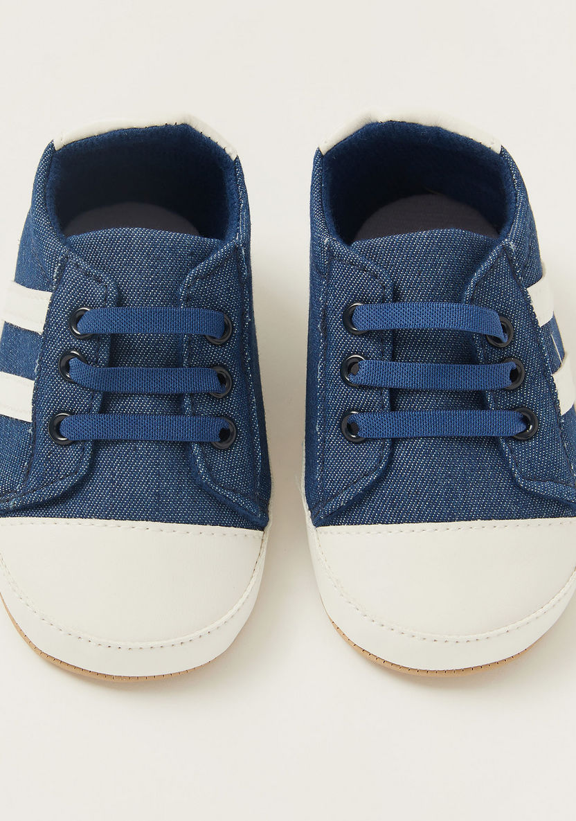 Juniors Denim Sneakers with Lace-Up Closure-Casual-image-4