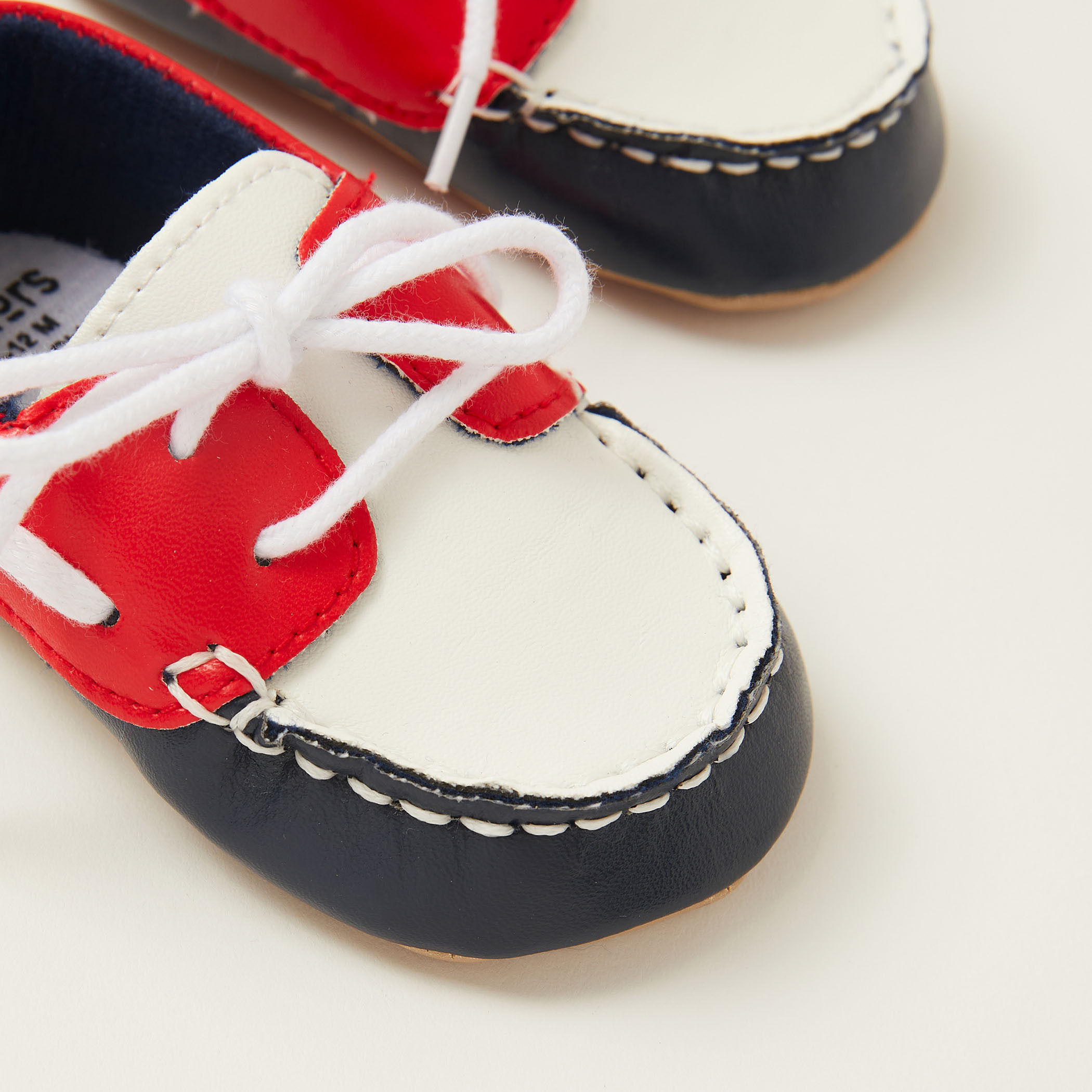 Juniors Stitch Detail Shoes with Lace-Up Closure-baby-boys-shoes-closedshoes-image-3