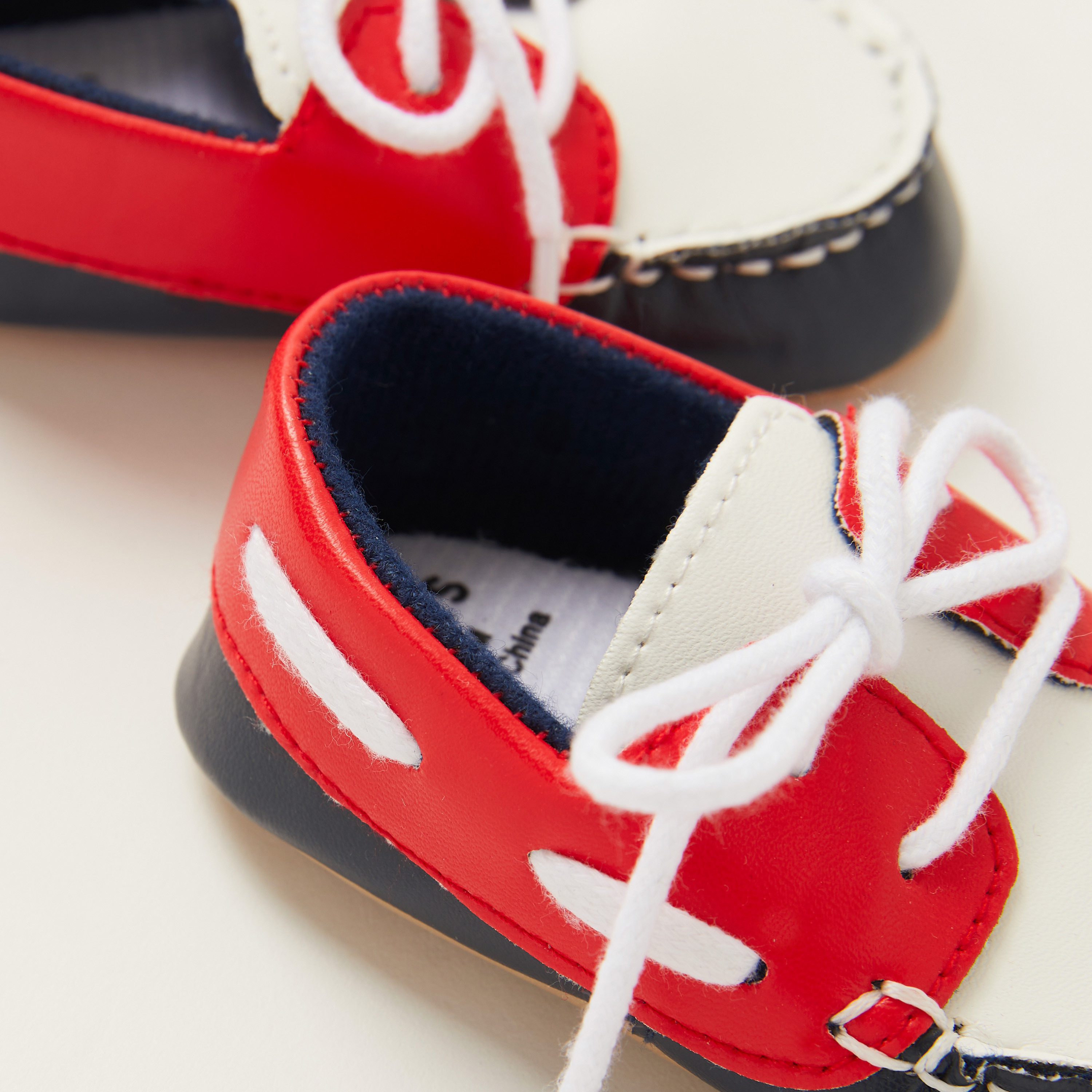 Juniors Stitch Detail Shoes with Lace-Up Closure-baby-boys-shoes-closedshoes-image-4