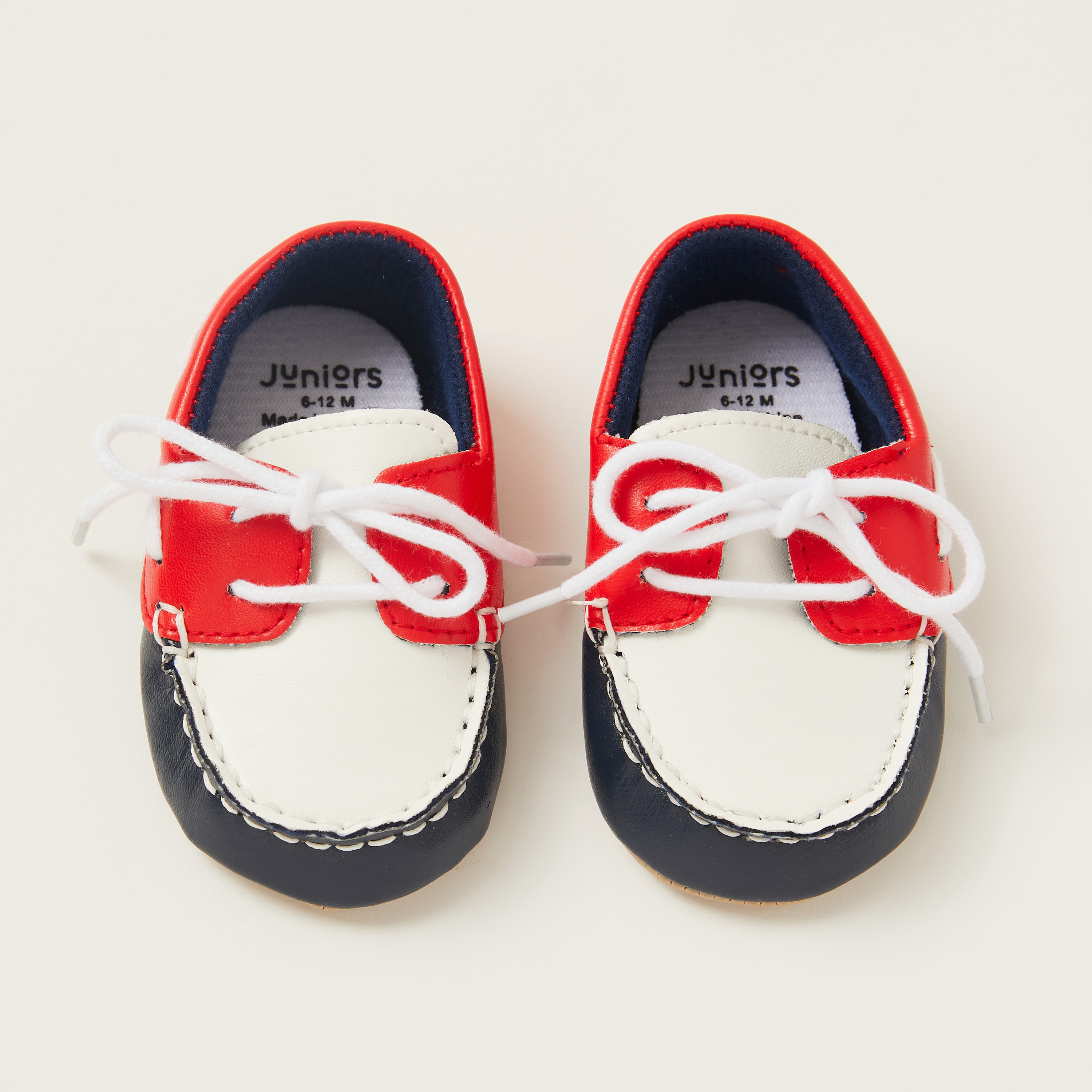 Juniors Stitch Detail Shoes with Lace-Up Closure-baby-boys-shoes-closedshoes-image-5