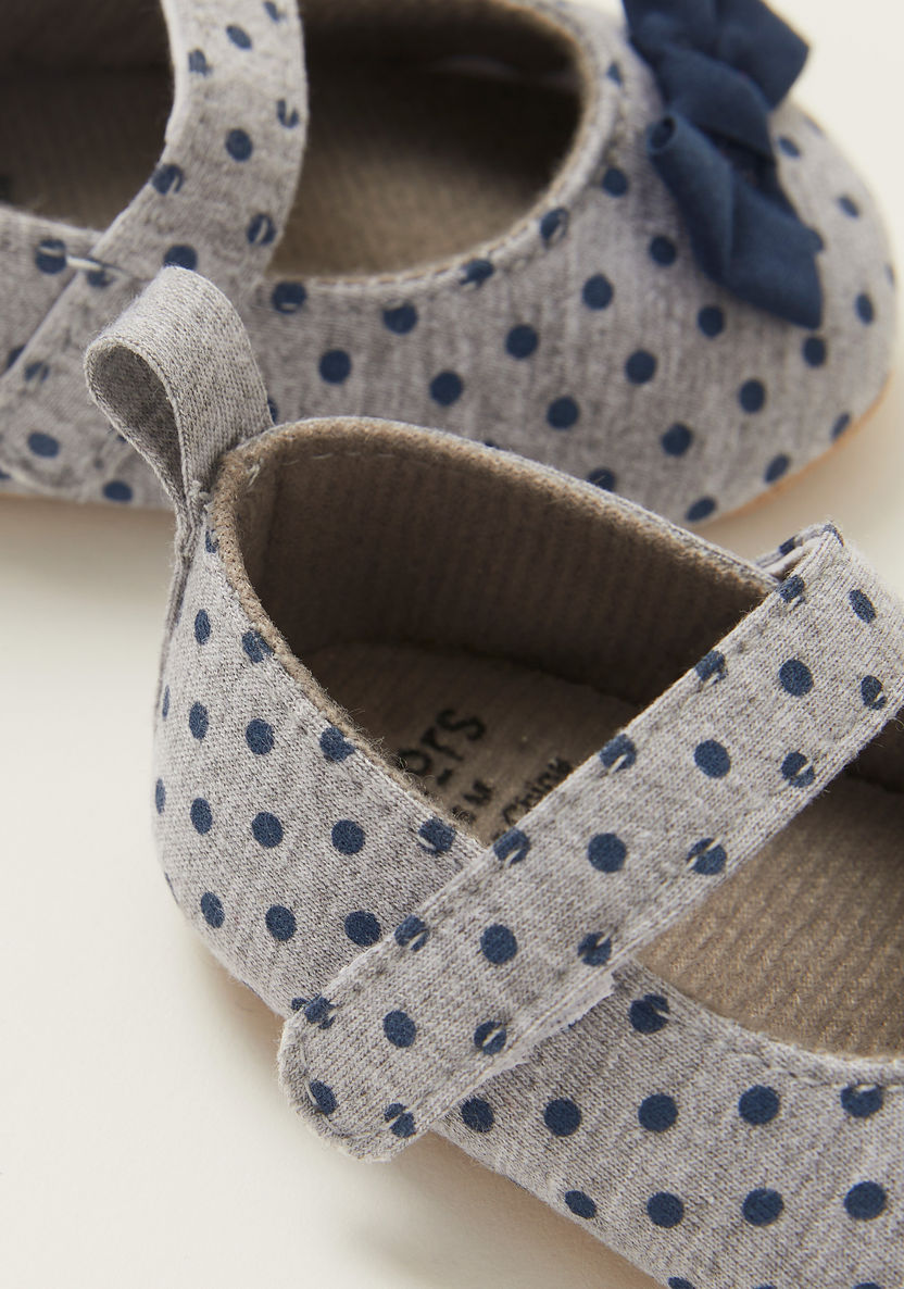 Juniors Printed Baby Shoes with Bow Applique-Casual-image-3
