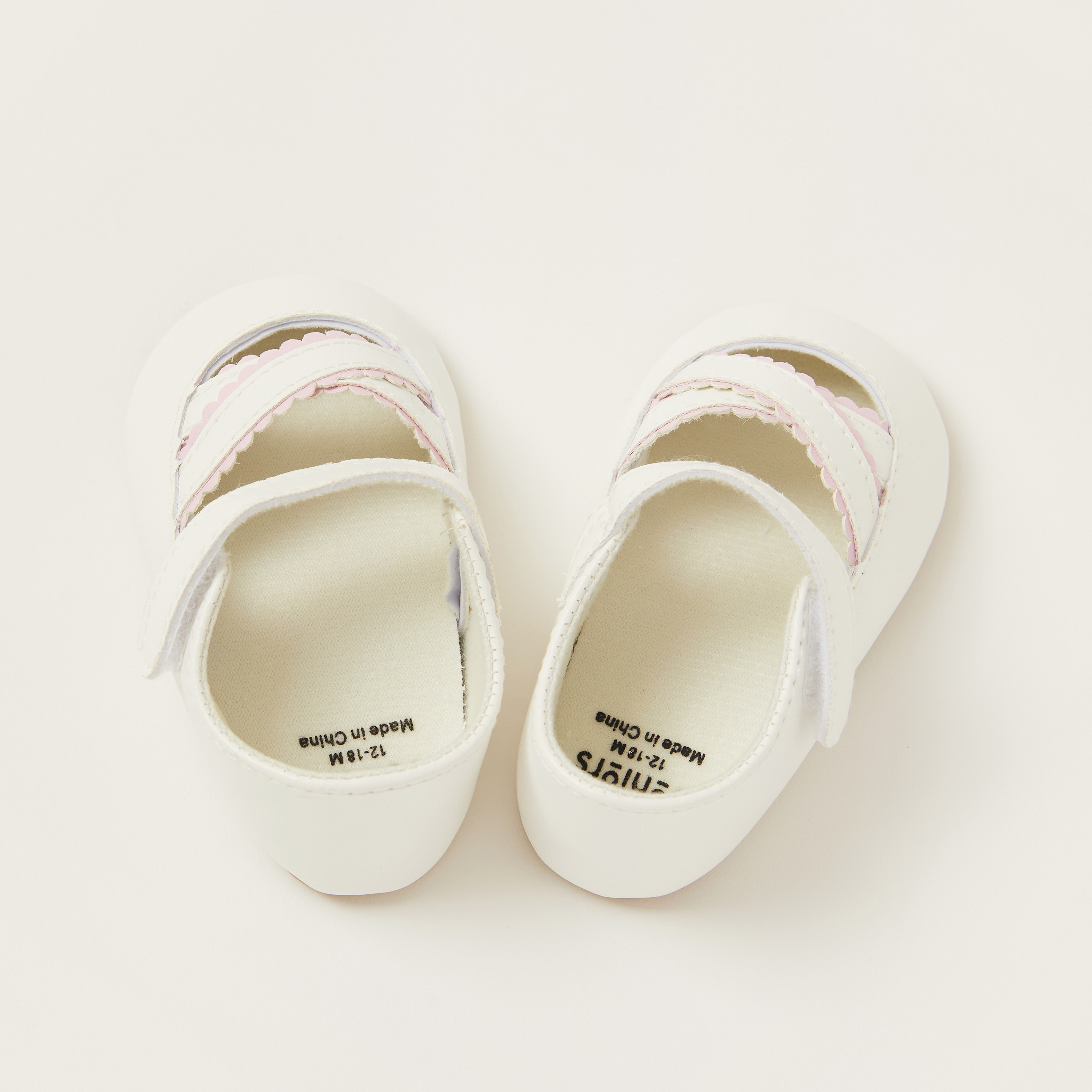 Juniors Round Toe Ballerinas with Velcro Straps-baby-girls-shoes-closedshoes-image-1