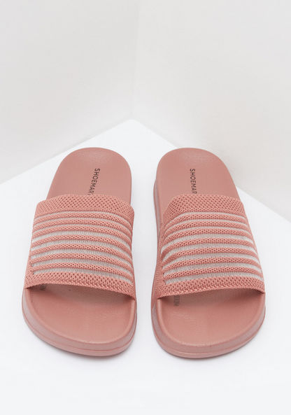 Textured Slip-On Slides-Women%27s Flip Flops & Beach Slippers-image-2